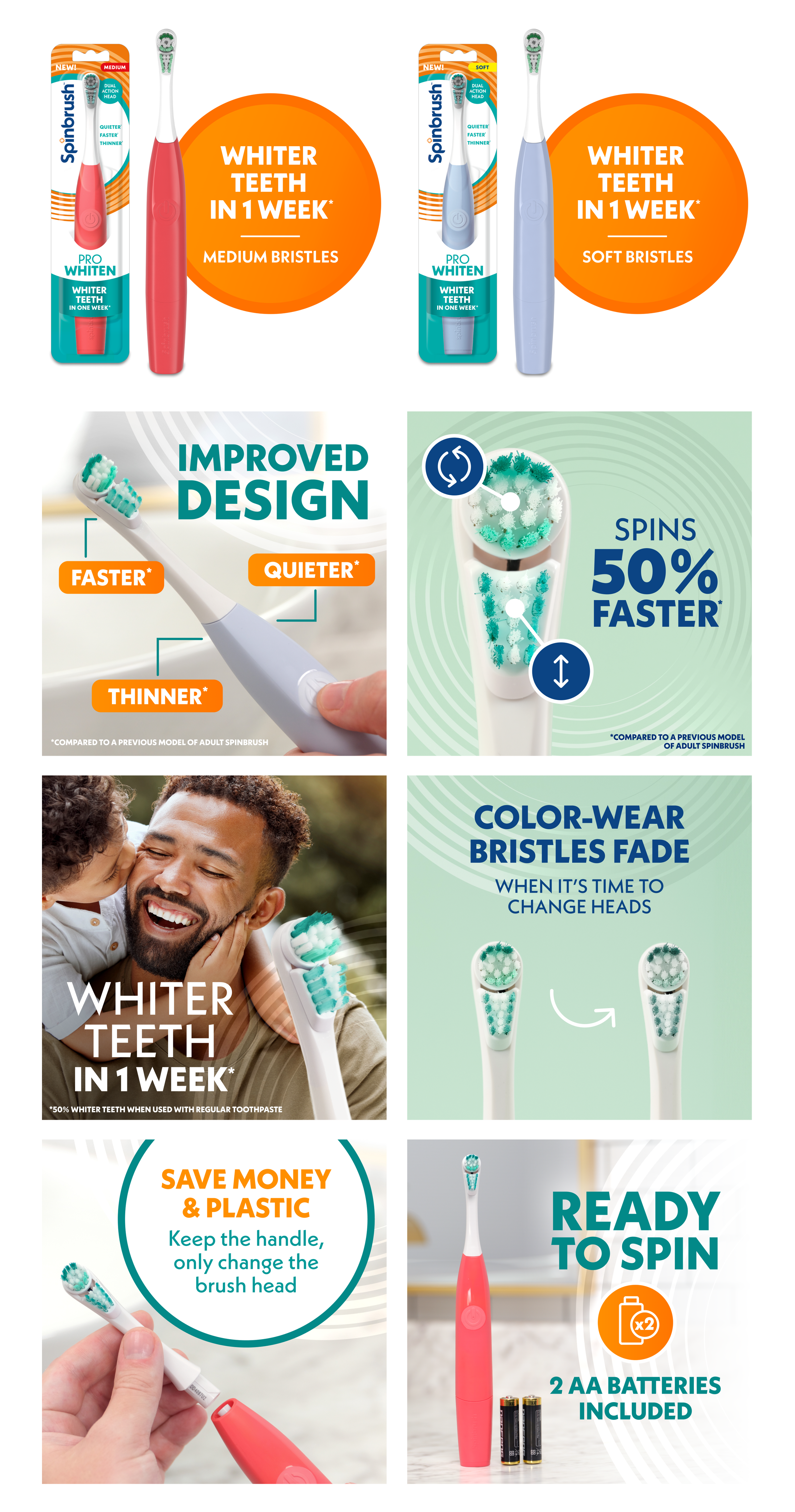 Pro Whiten toothbrush above the fold.