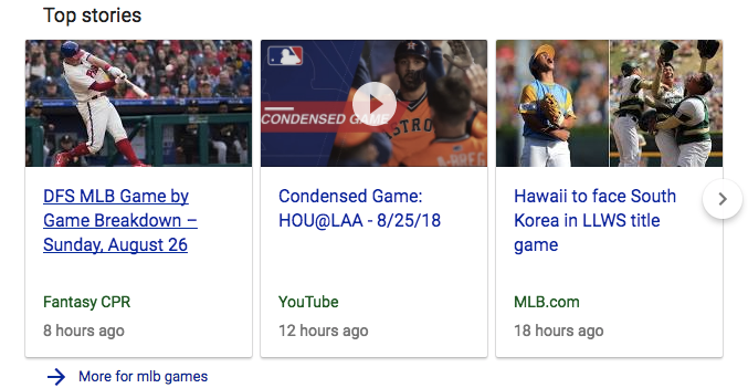 Screenshot taken by author, August 2018