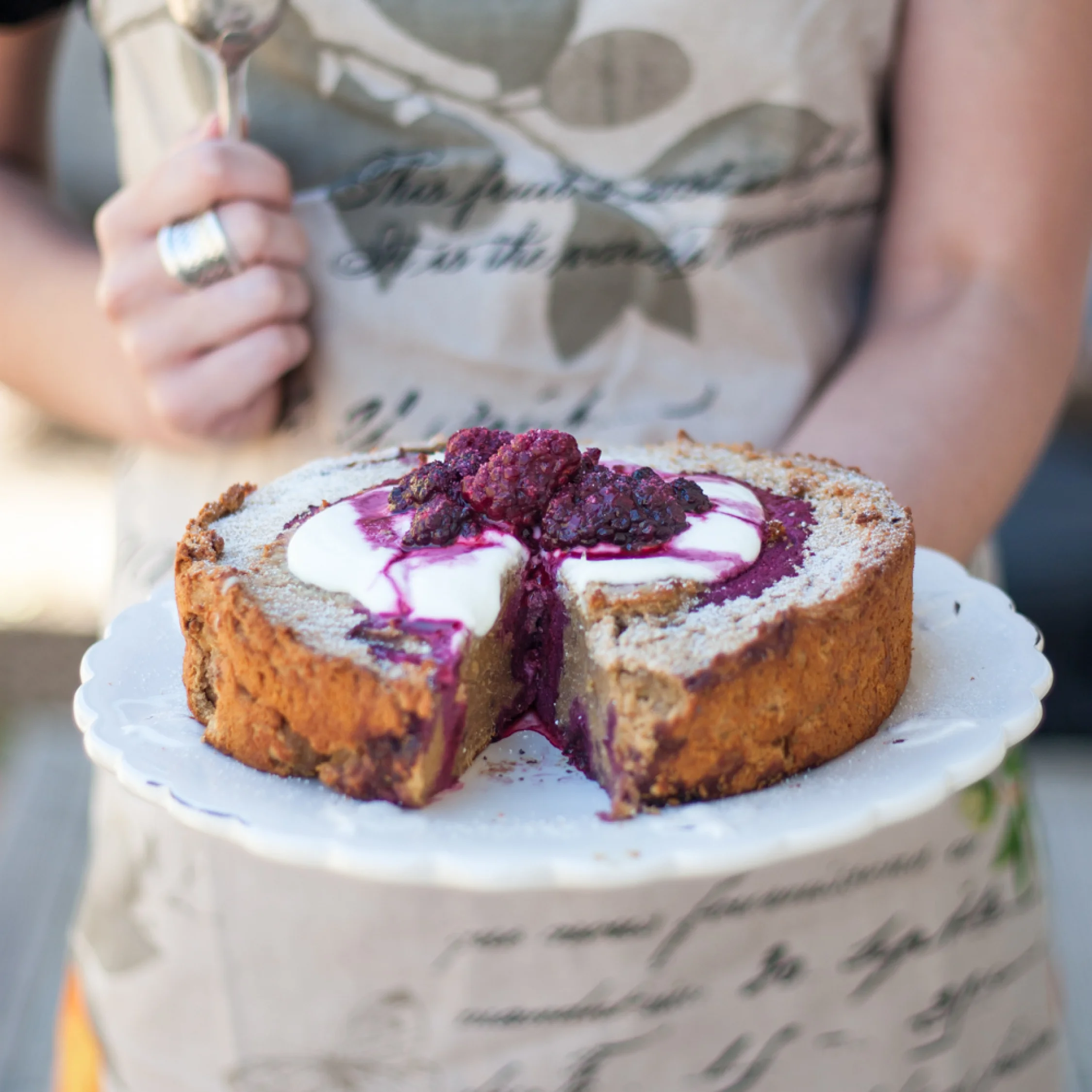 KUMARA & BOYSENBERRY CAKE | GLUTEN FREE
