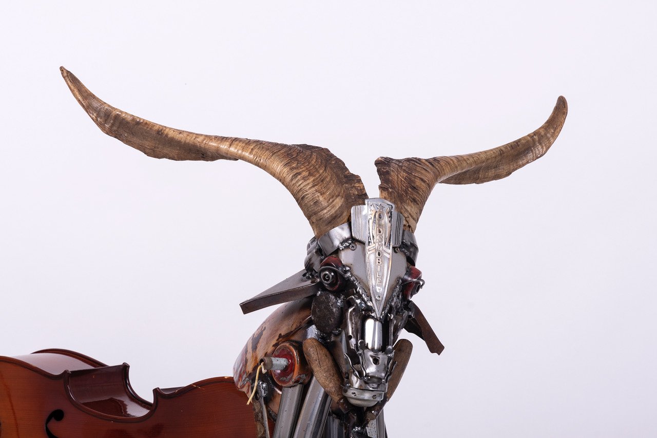 "CELLO GOAT"   one off sculpture
