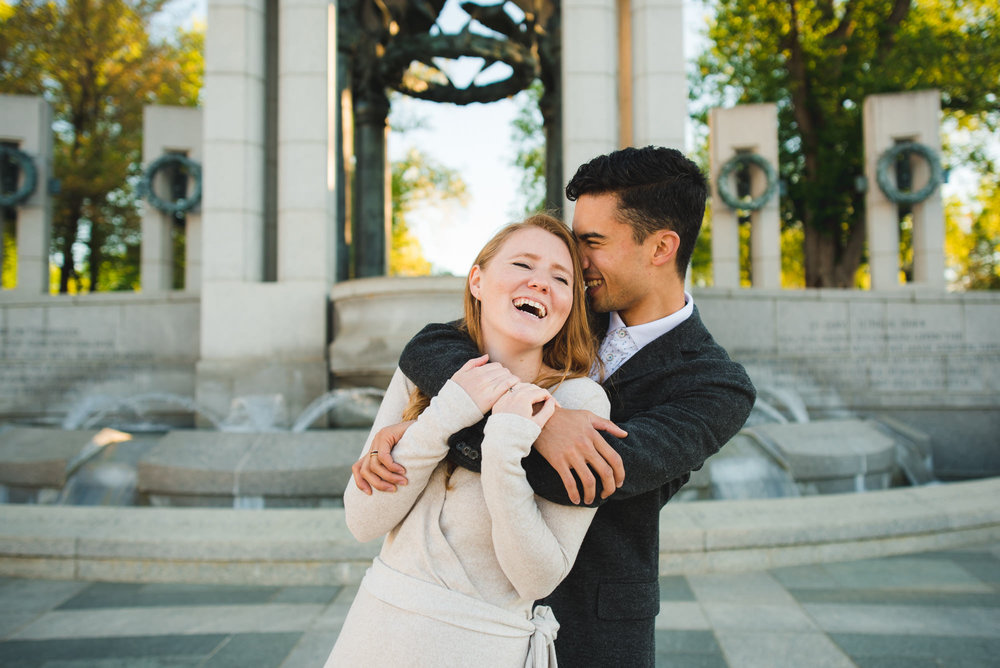 Engagement session at World War II Memorial