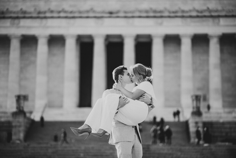 Lincoln-Memorial-bride-groom-portraits-elegant-luxury-wedding-elopement-by-Gabriele-Stonyte-Photography