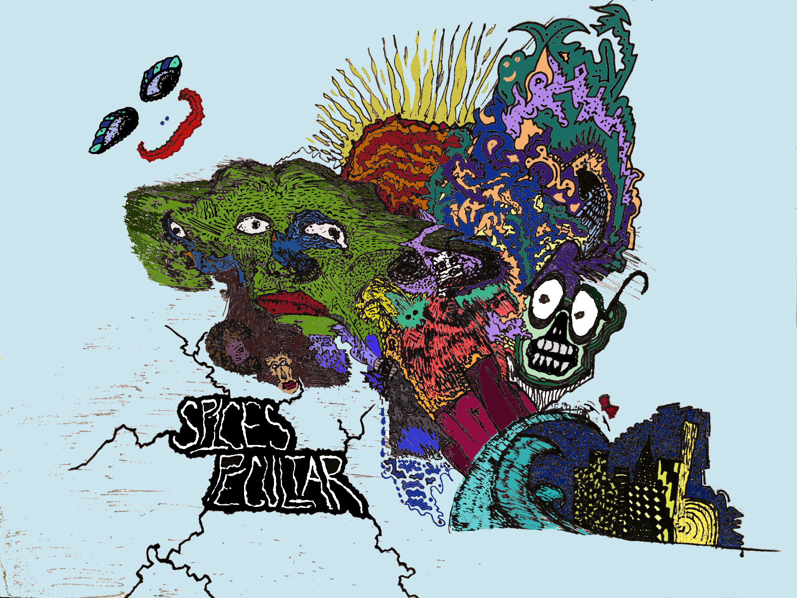 Spices Peculiar Original Logo (colored): Ink Drawing