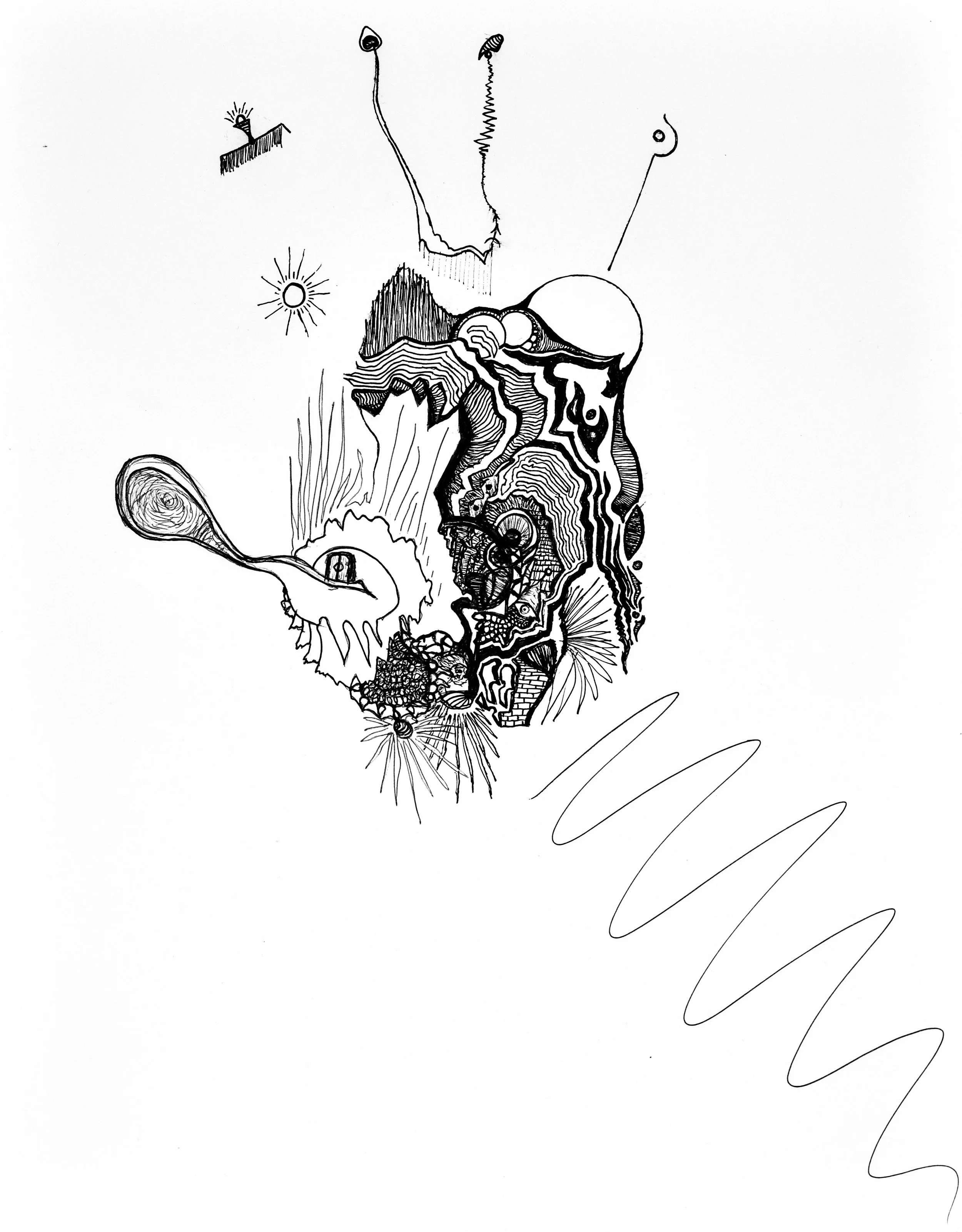 El Mano: ink drawing