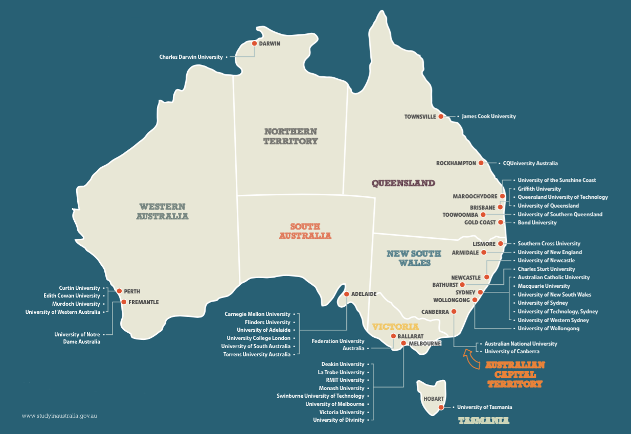 Australian Universities MAP