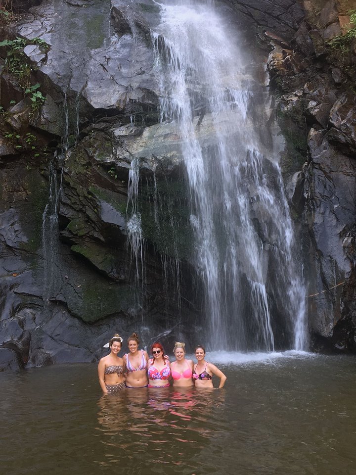 the ladies at the waterfall in Yelapa