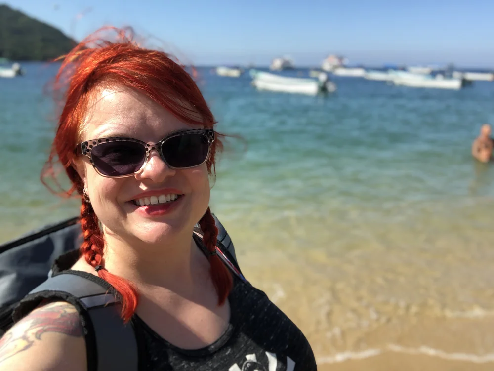 on the shore of Yelapa, super gorgeous water