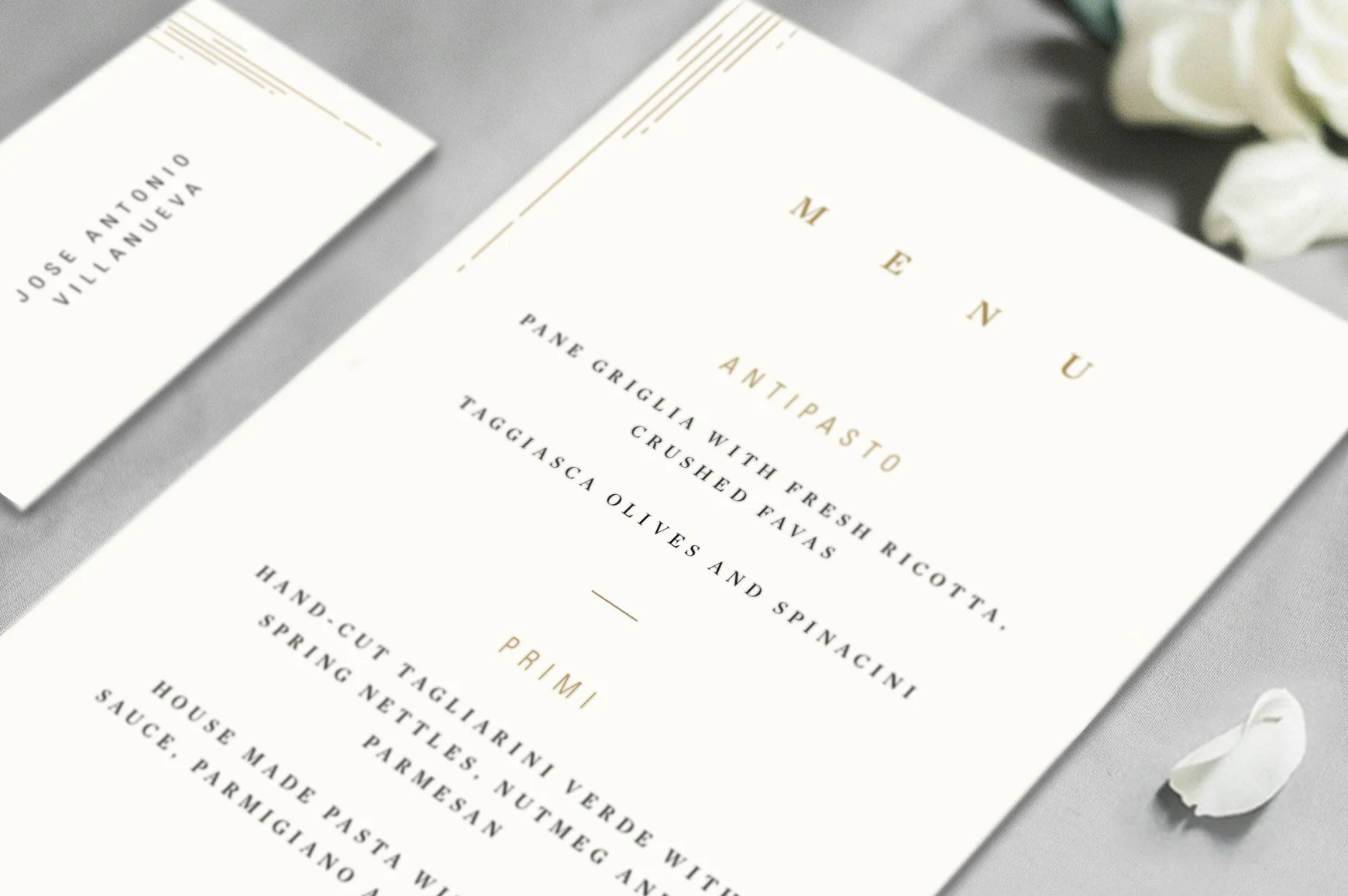 Close up of collateral detail and typographic design.