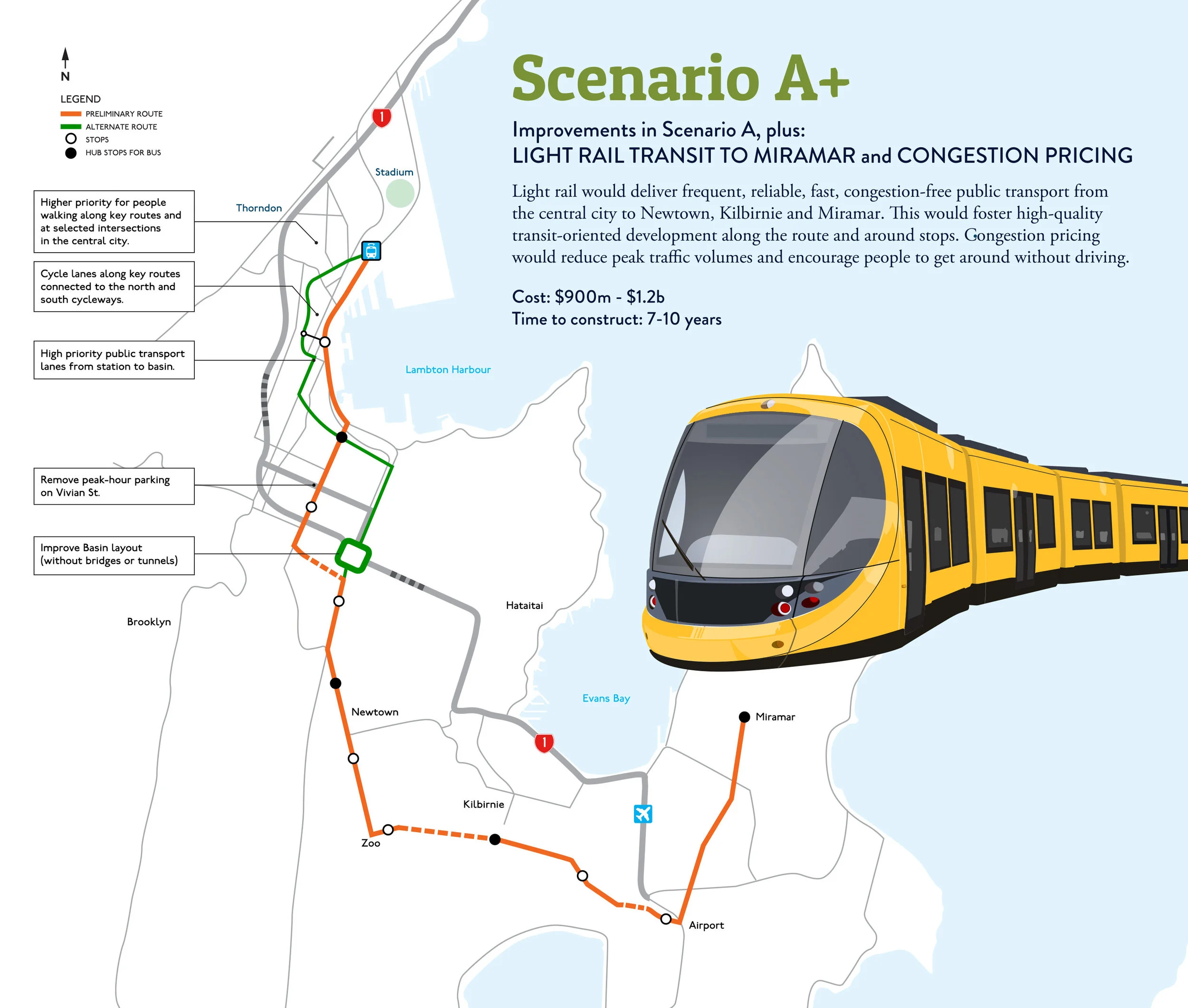 Light Rail Route Map Scenario A+ Light Rail Route Map — Scenario A+