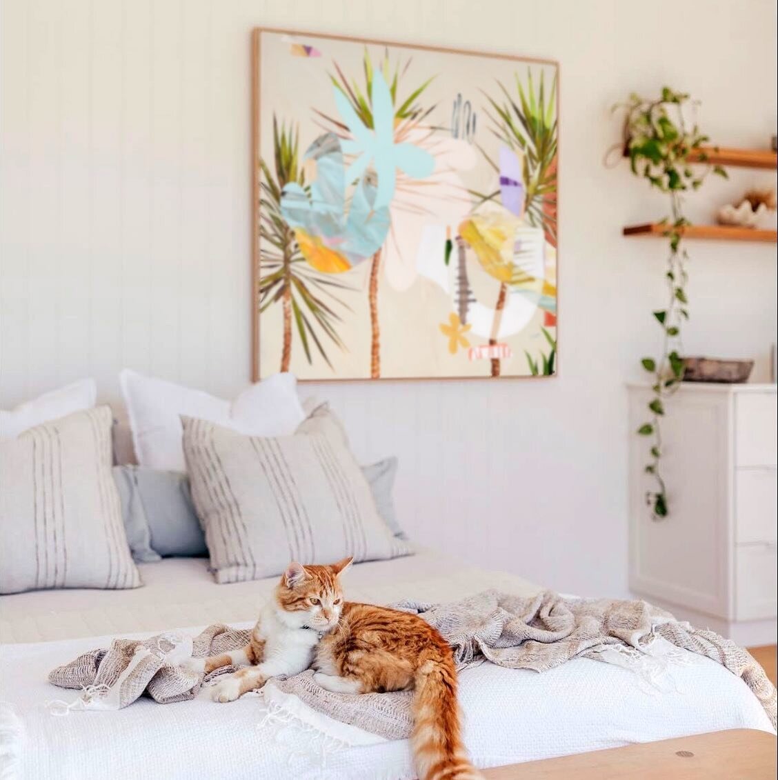 It's always such a buzz having one of your pieces show up in a gorgeously designed home - this one all the way over in beautiful WA. Thanks Tess @minted_elevated_living for selecting Day Tripping to feature in this stunning crisp bedroom. BTW your mo