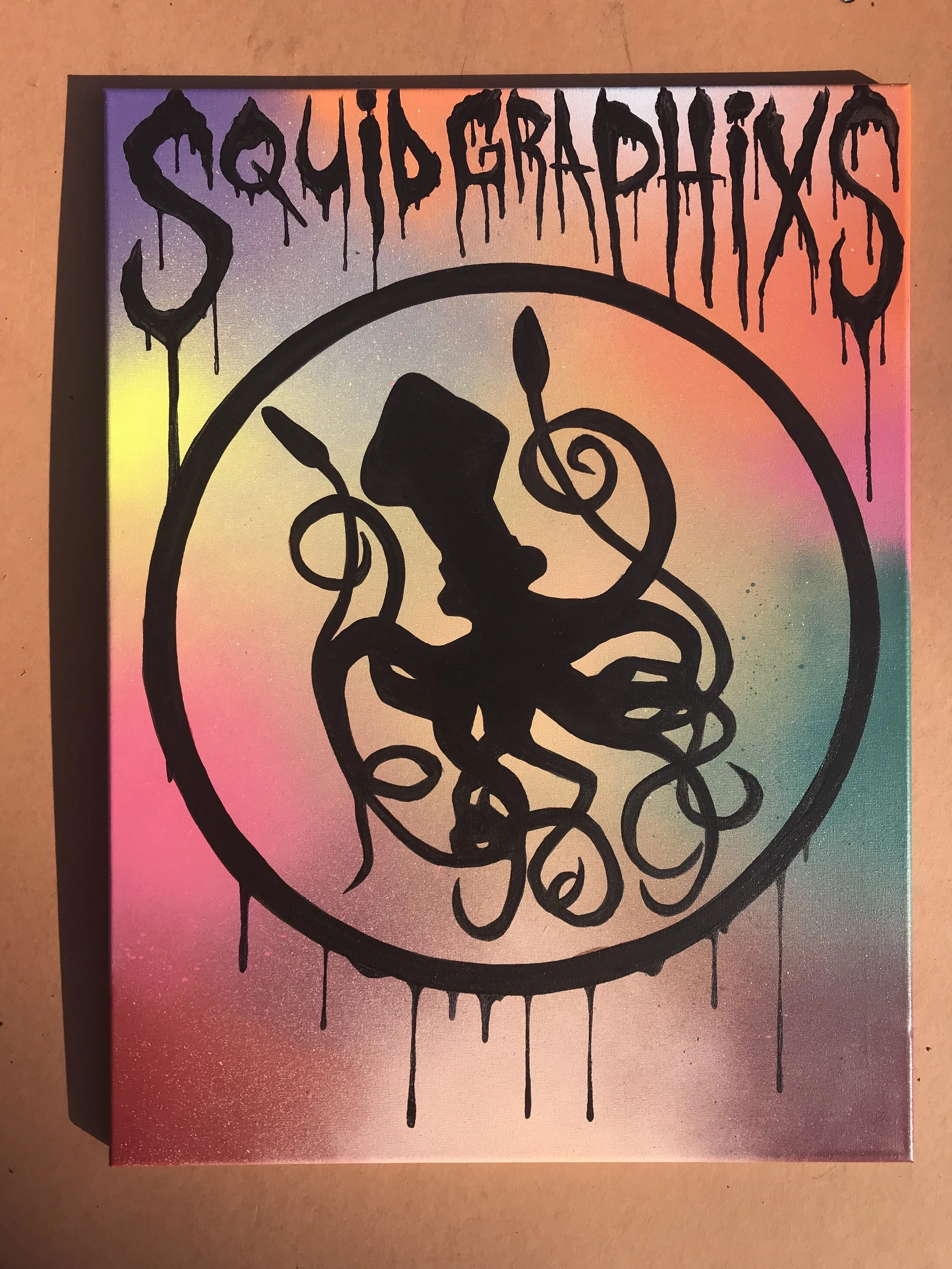 " Squid Graphixs Logo Drips canvas " 2017