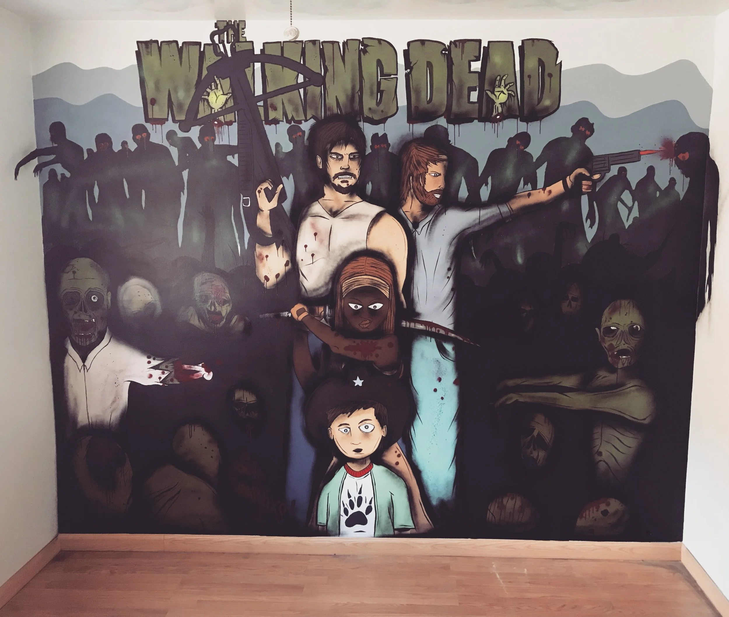 "THE WALKING DEAD THEME BEDROOM MURAL"