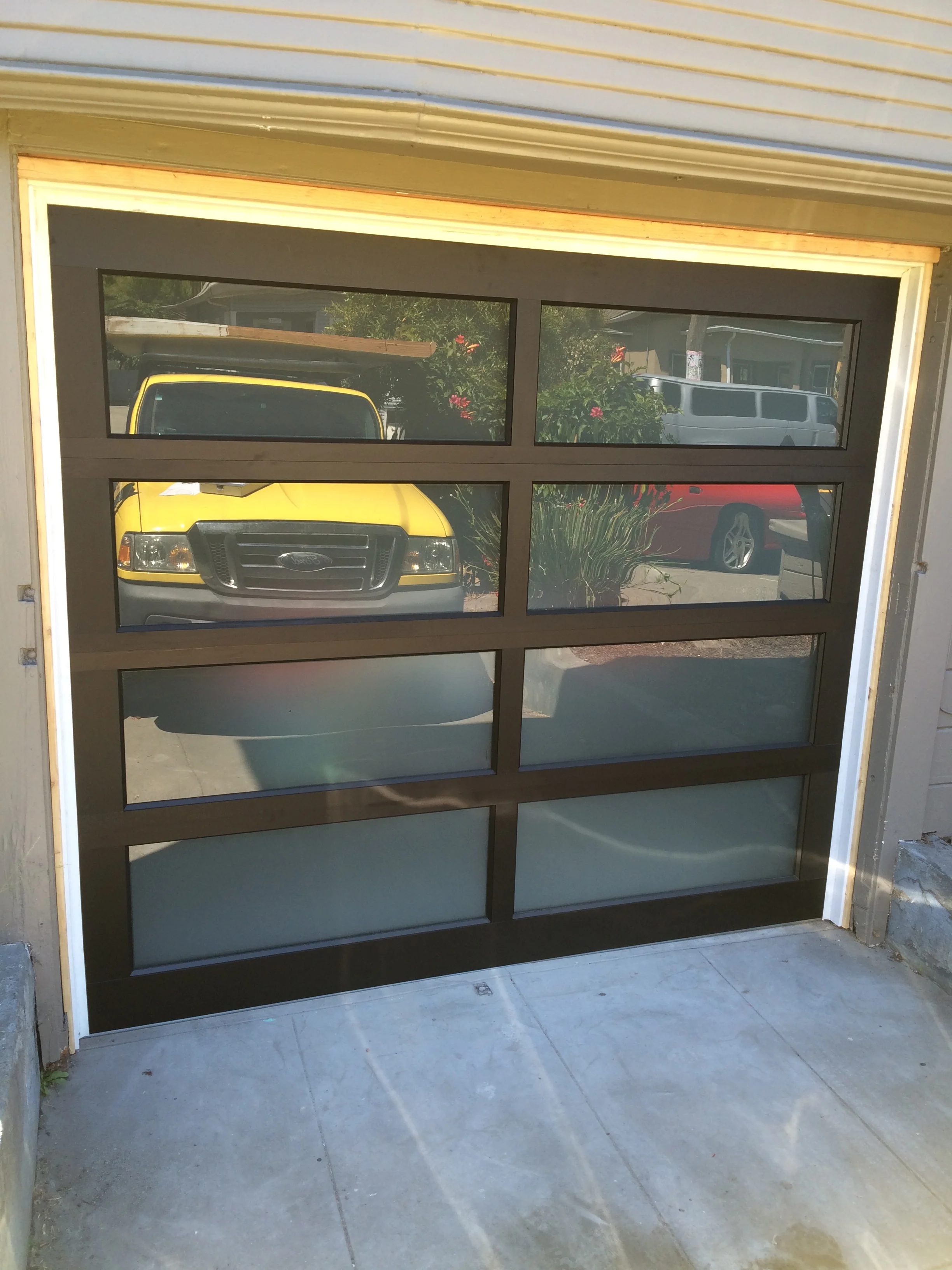 Bronze Anodized with Satin Etched Glass