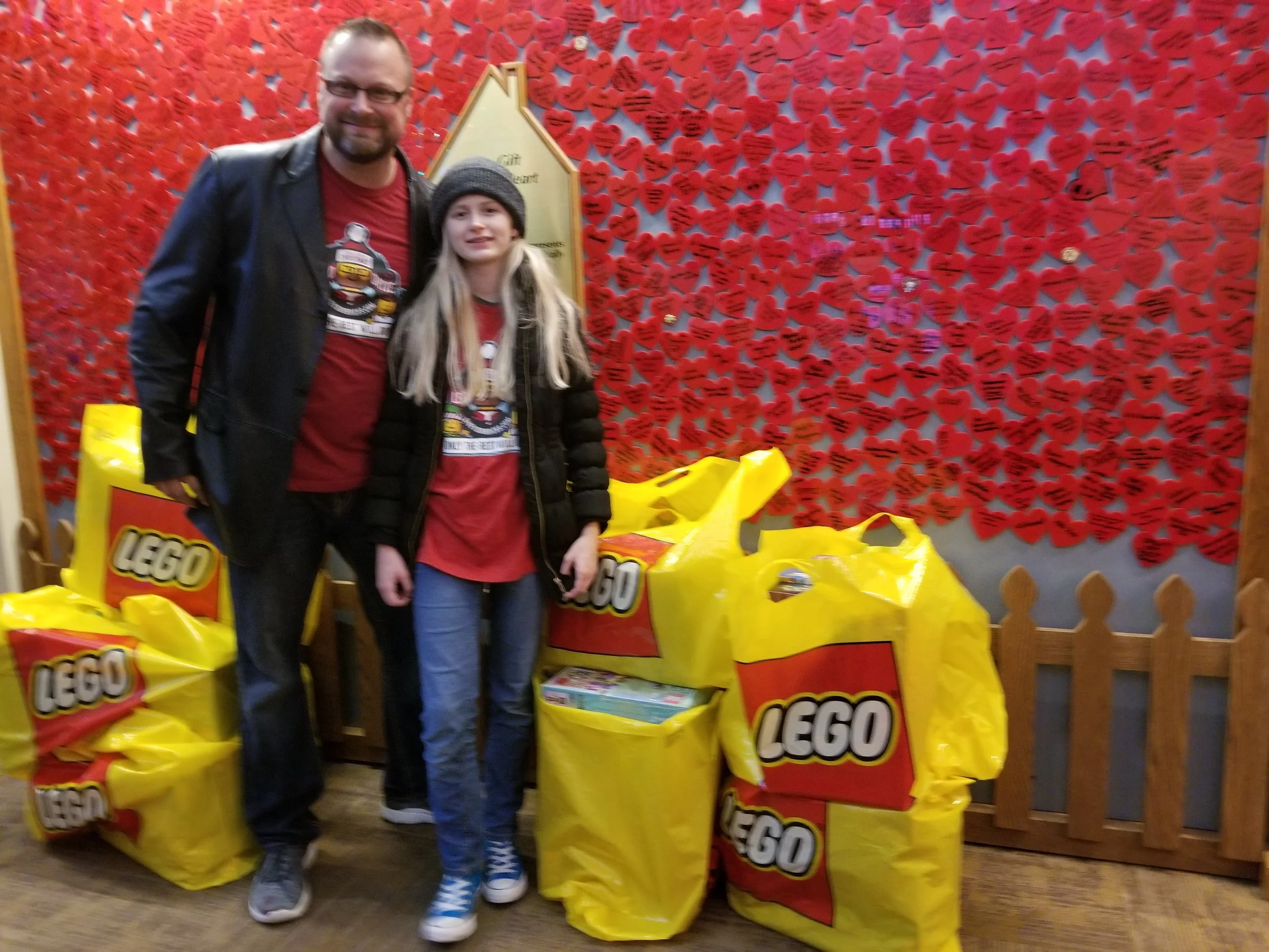 Dropping off LEGO at the Ronald McDonald House