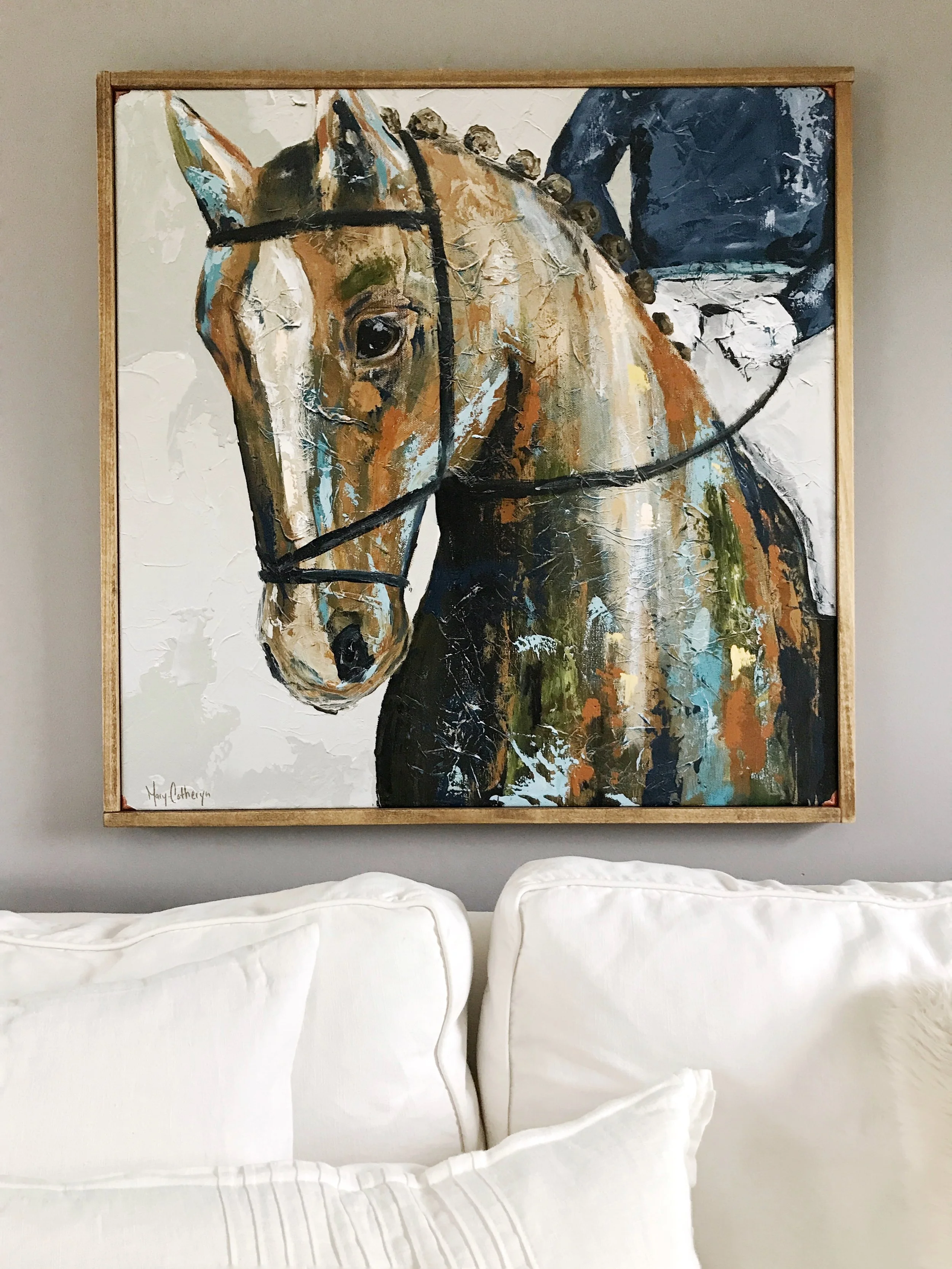 horse jumping art