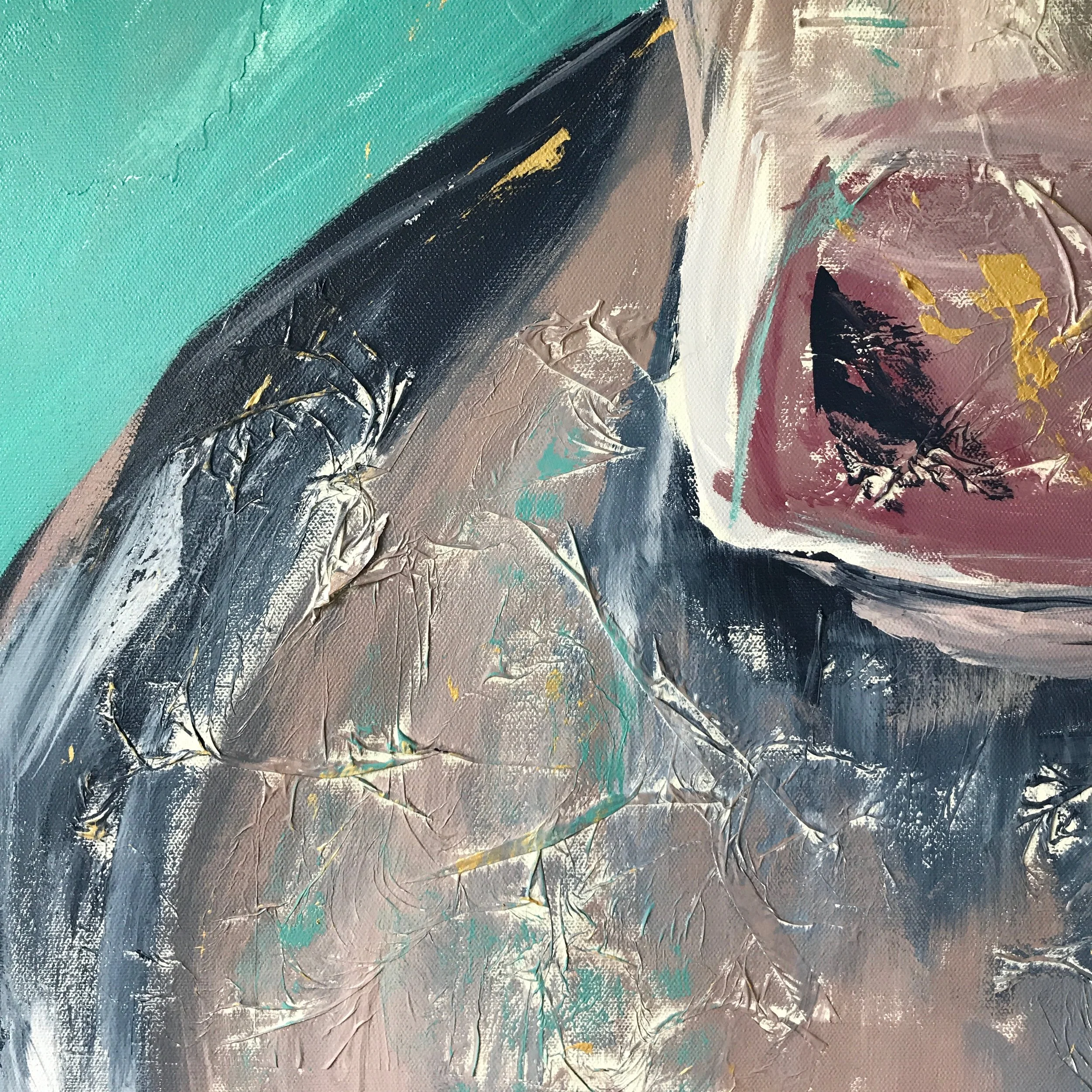 cow close up painting texture textured snout nose grand rapids