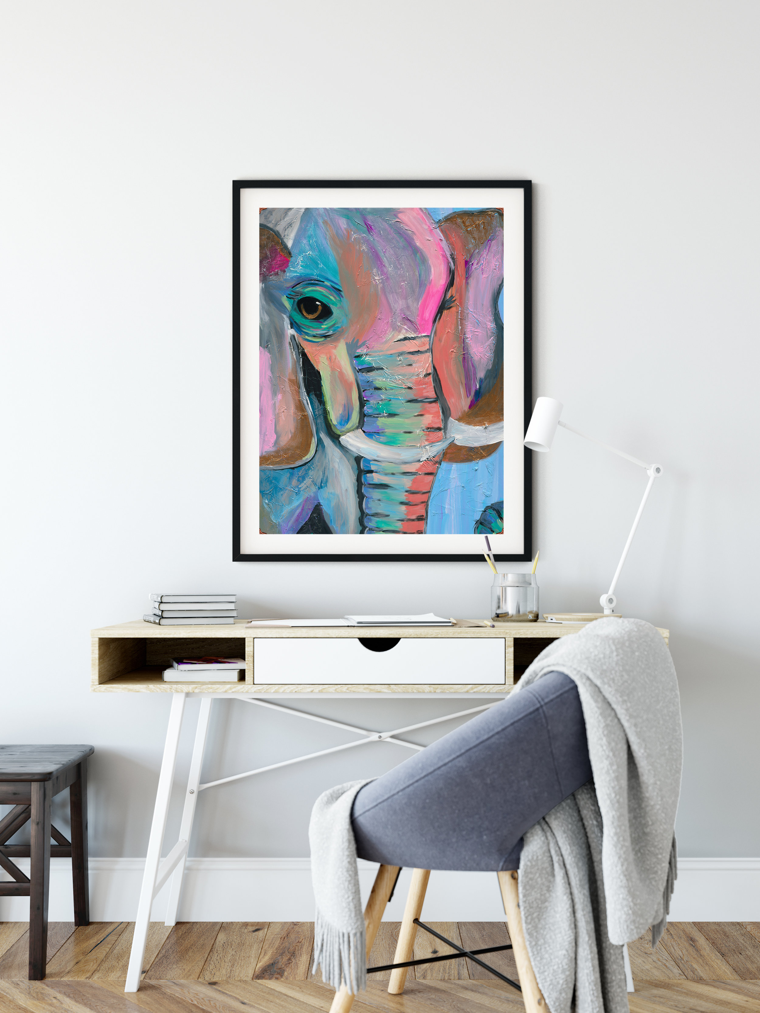 abstract elephant art painting