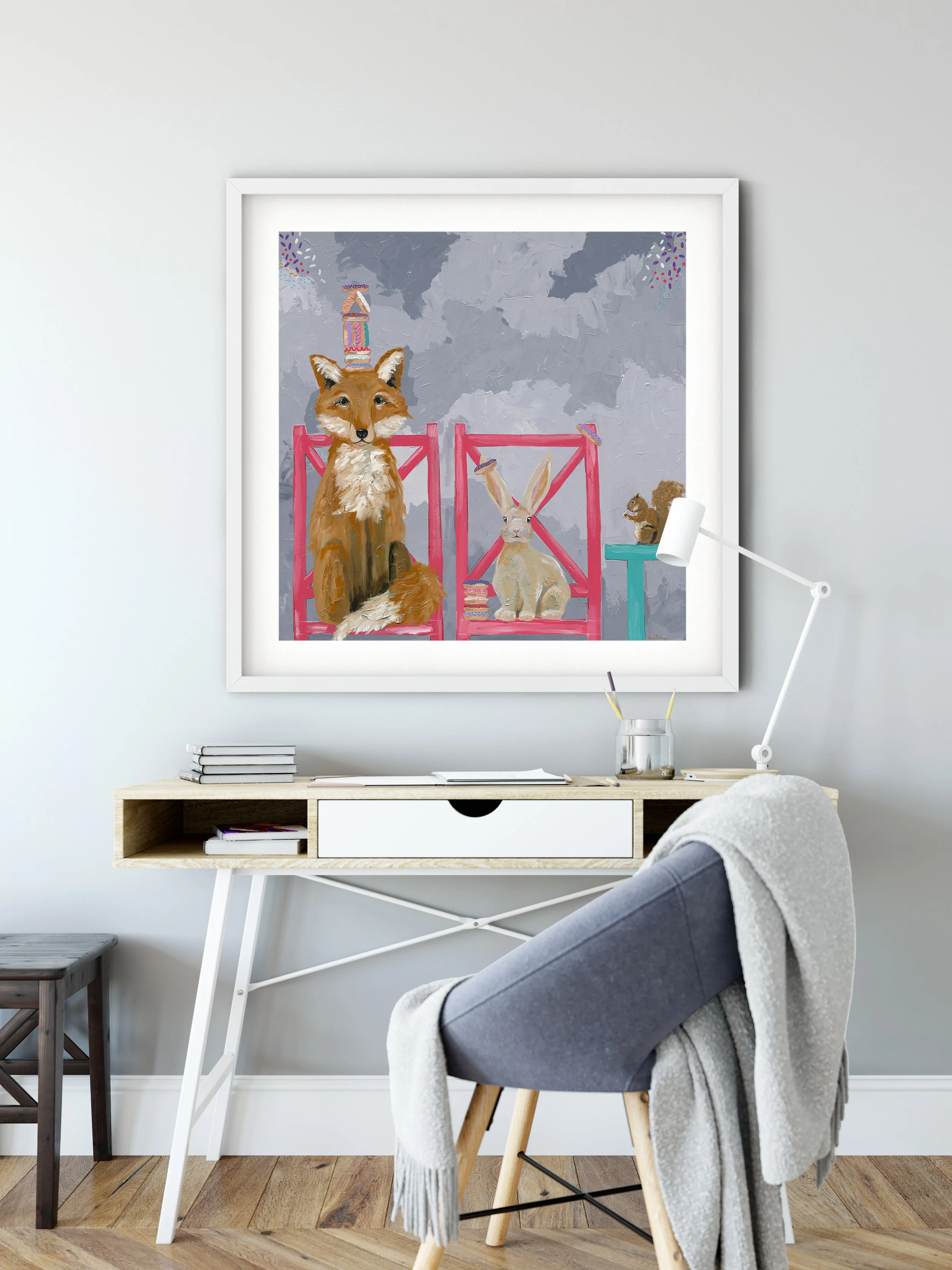 fox donut nursery art