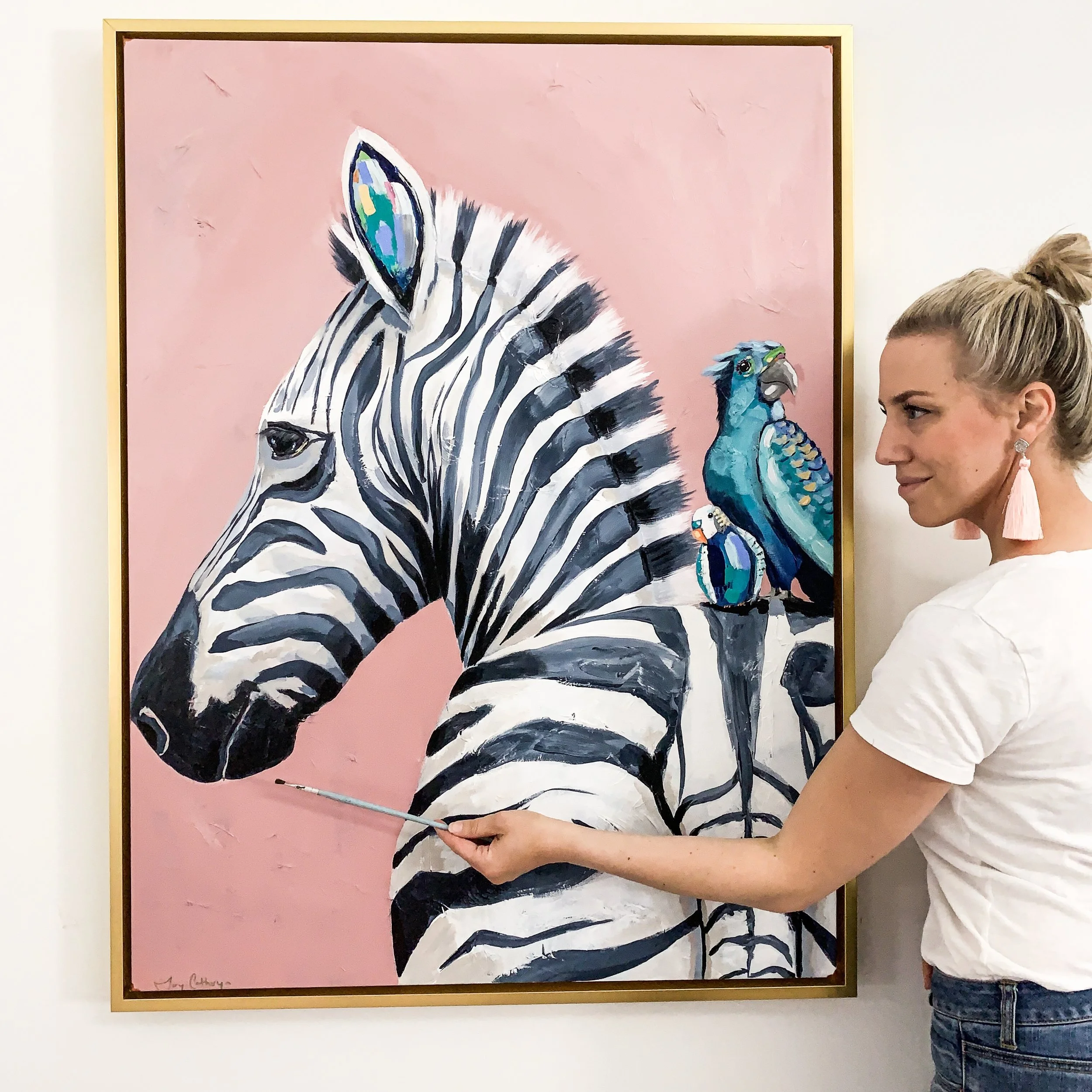 colorful bold zebra art