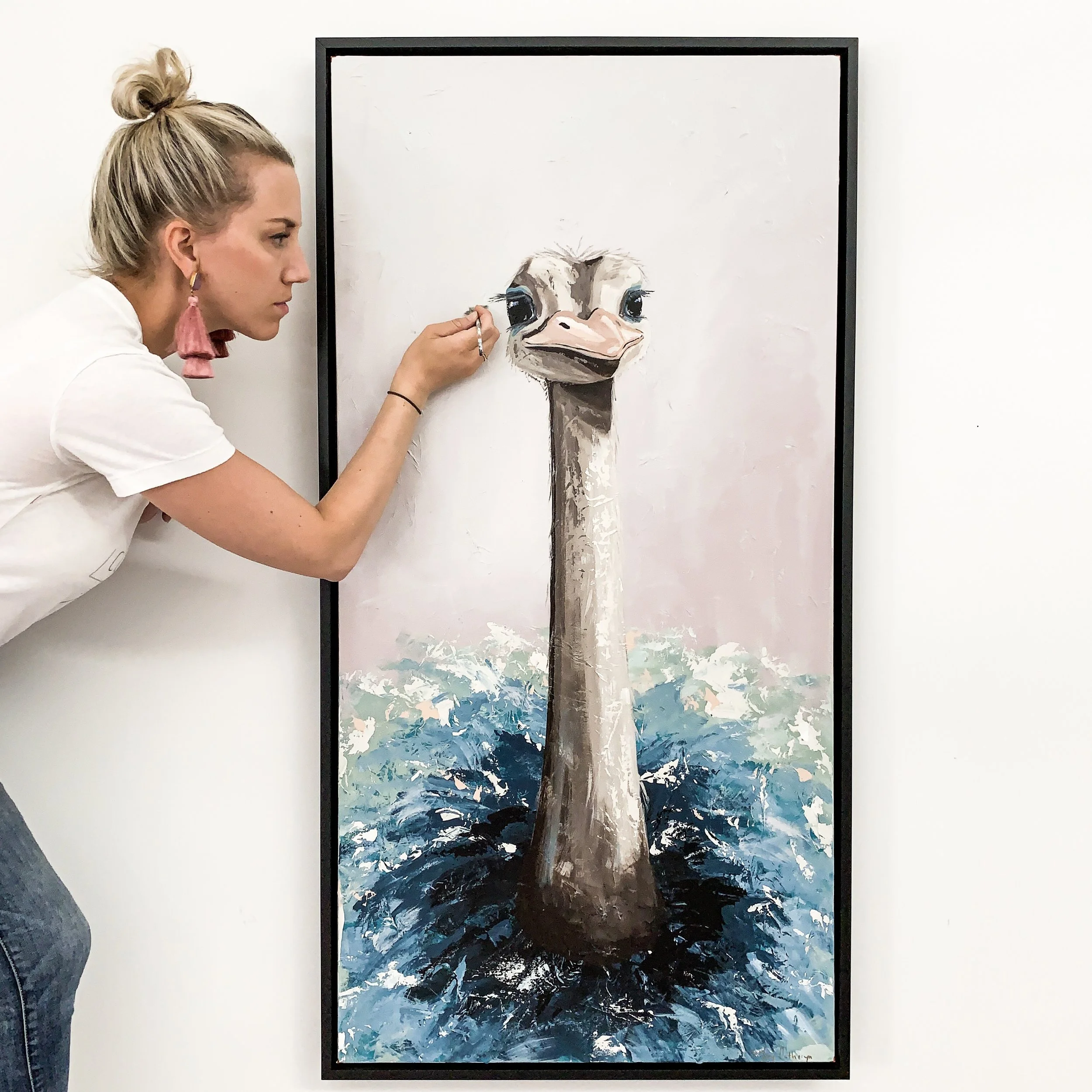 ostrich art painting