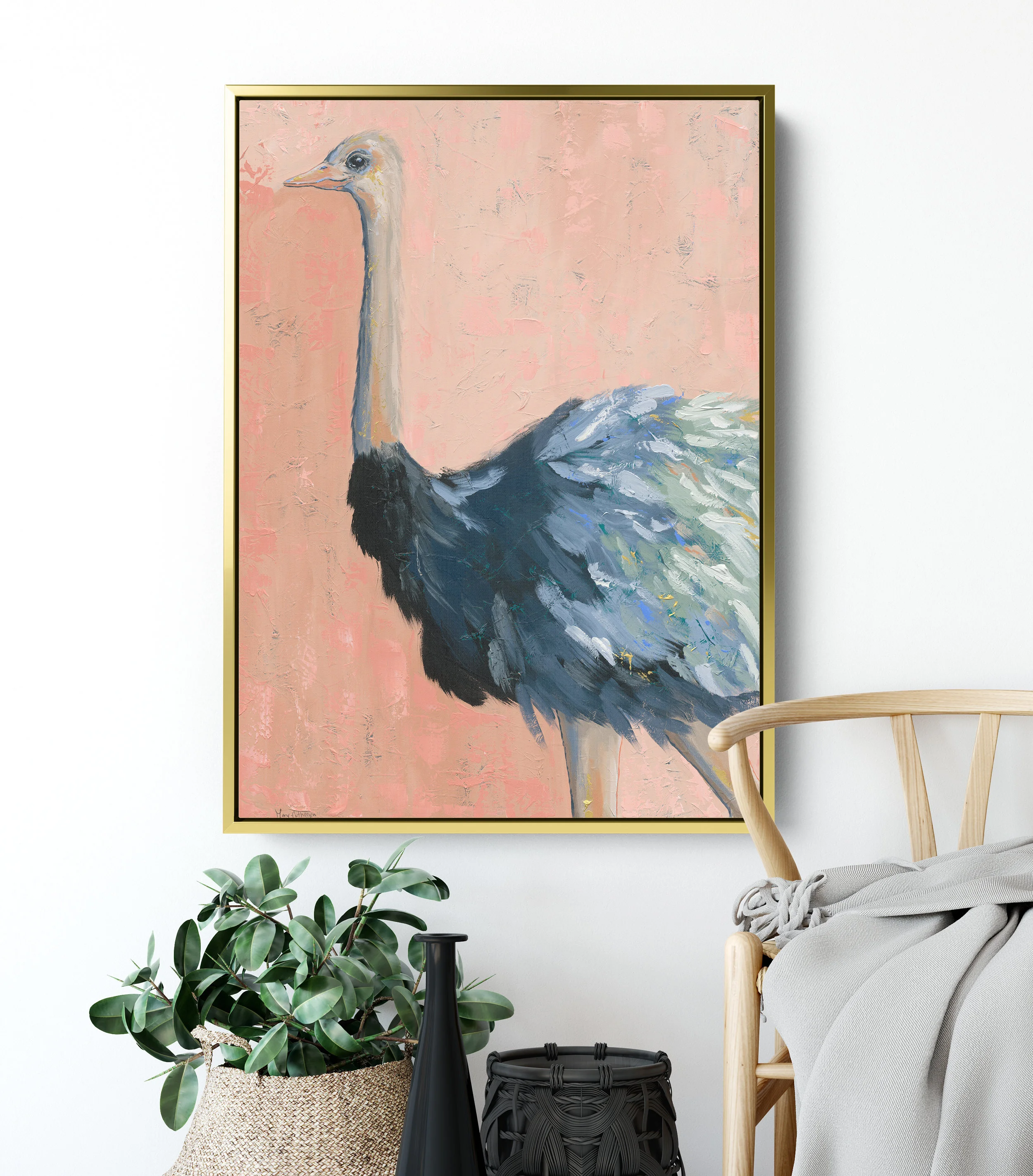 ostrich art painting