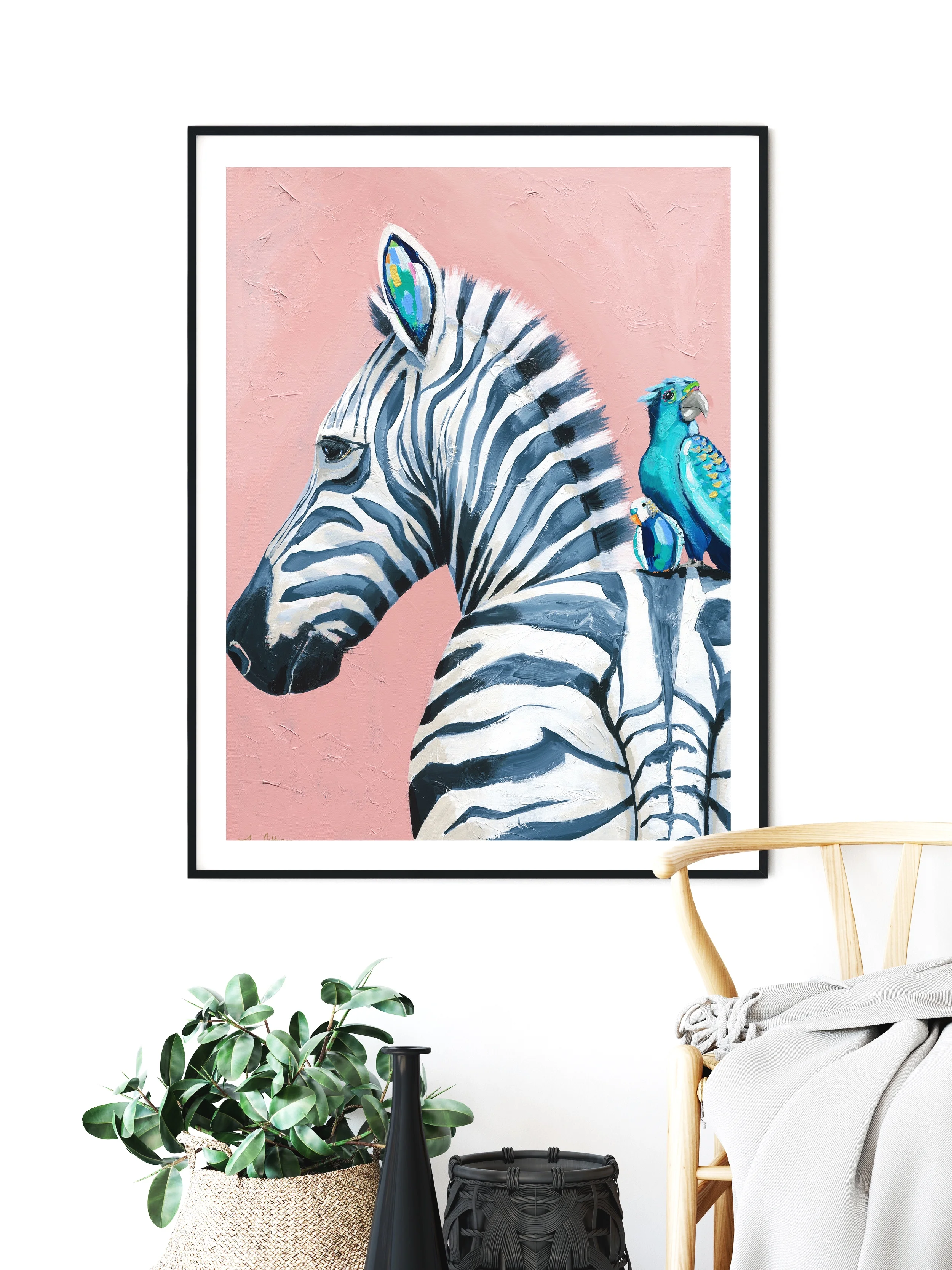 zebra painting safari decor