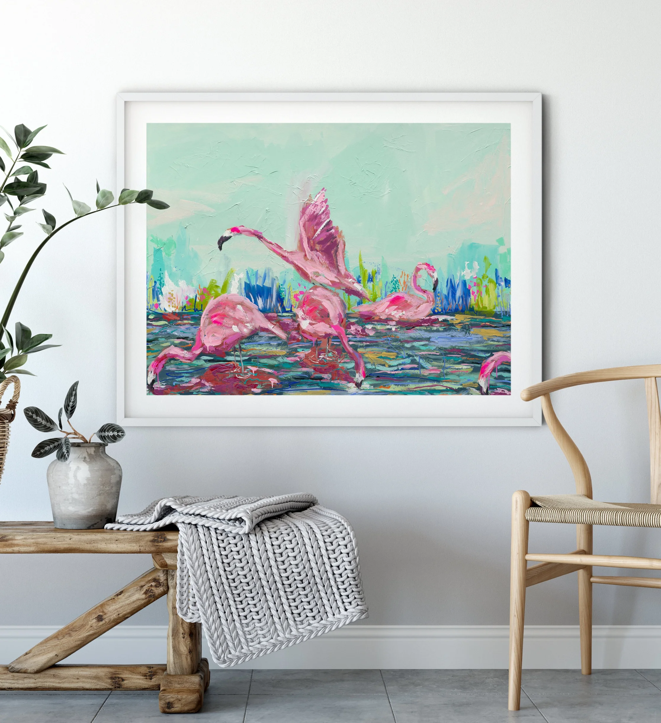 flamingo art beach house