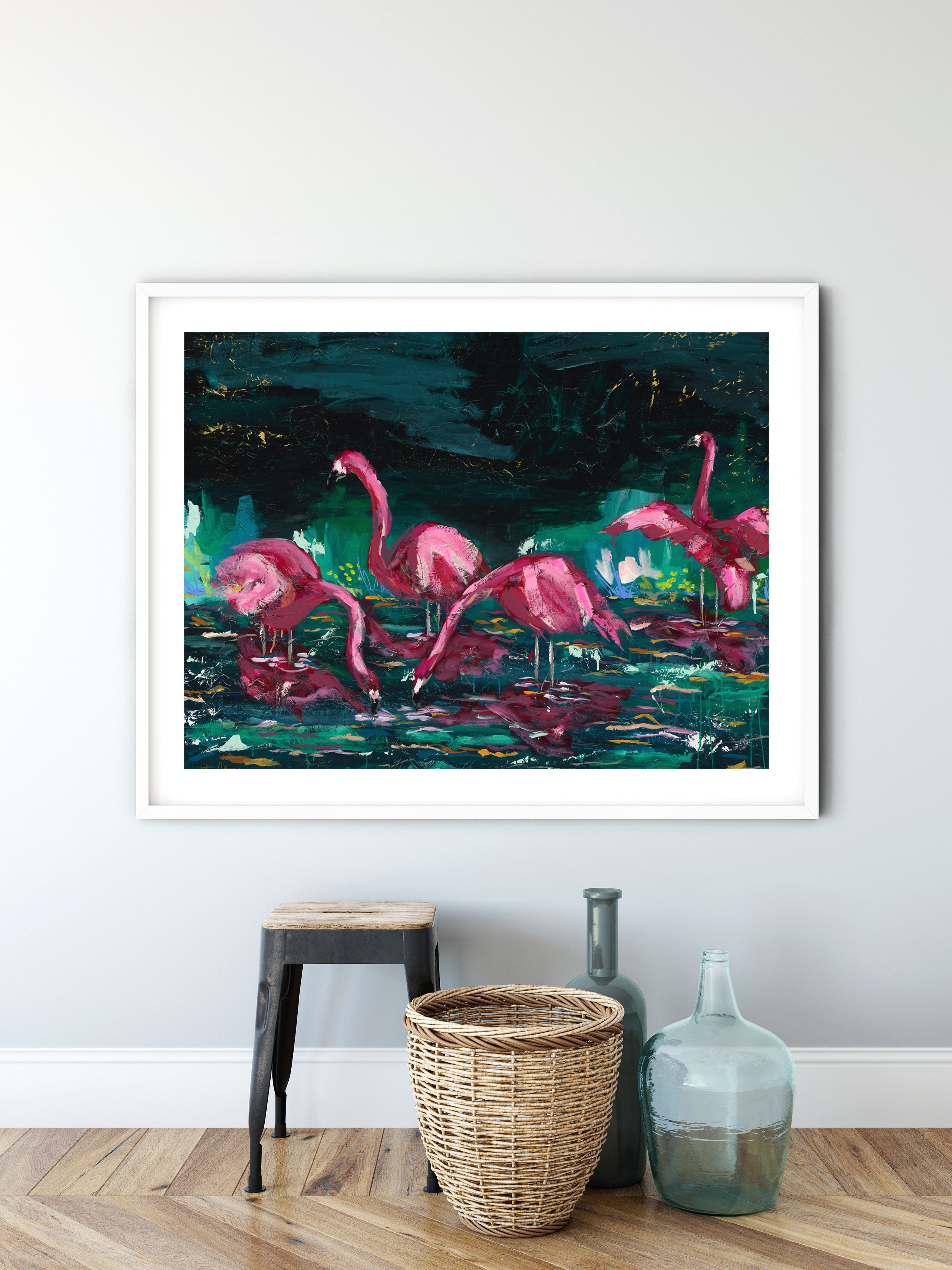 nursery artwork flamingo