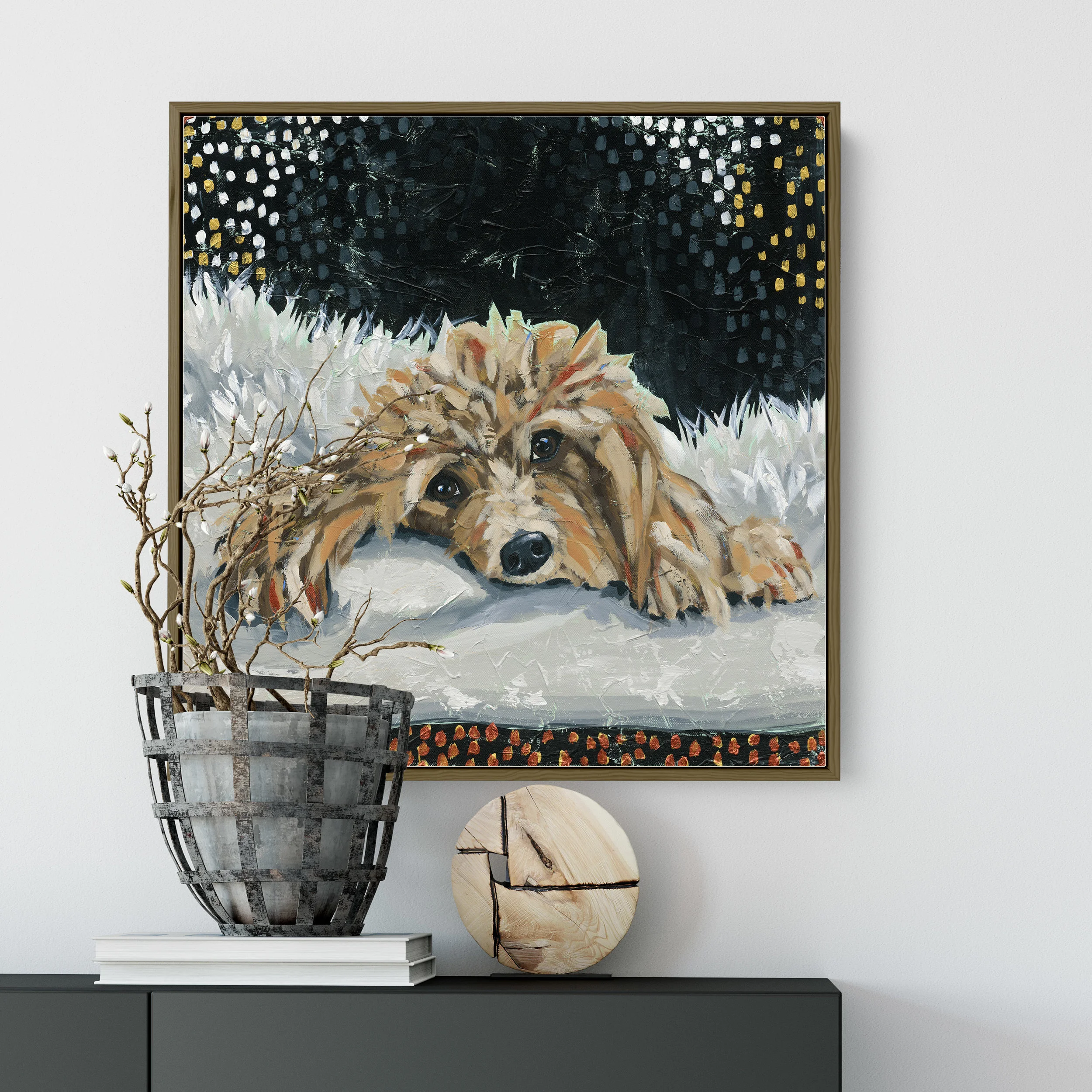 Dog painting, labradoodle golden doodle art (Copy)