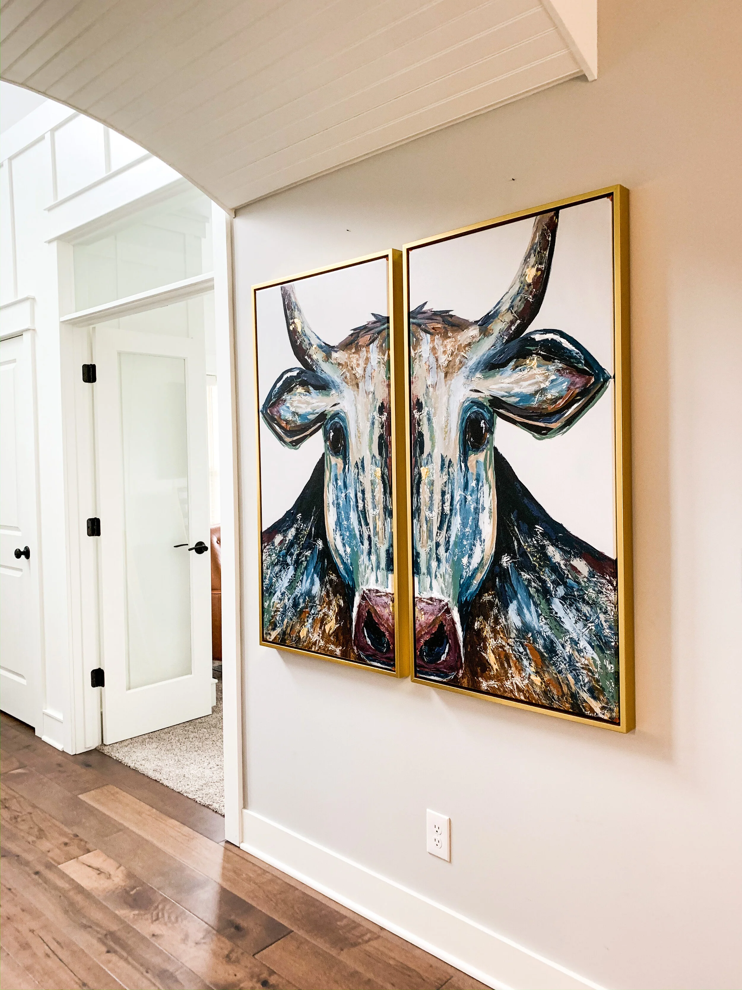 abstract colorful farm cow