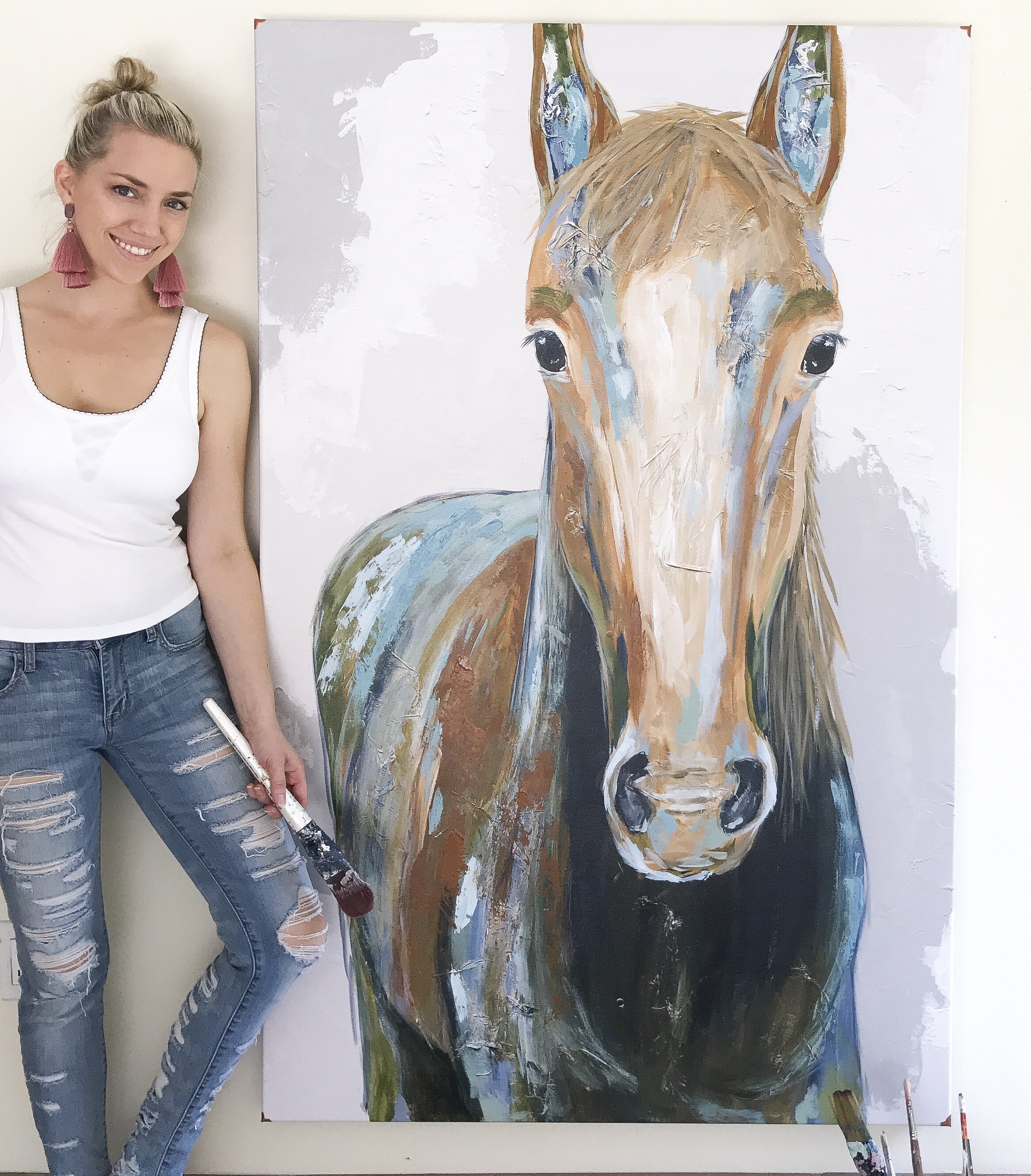 horse artist -abstract and colorful yet neutral