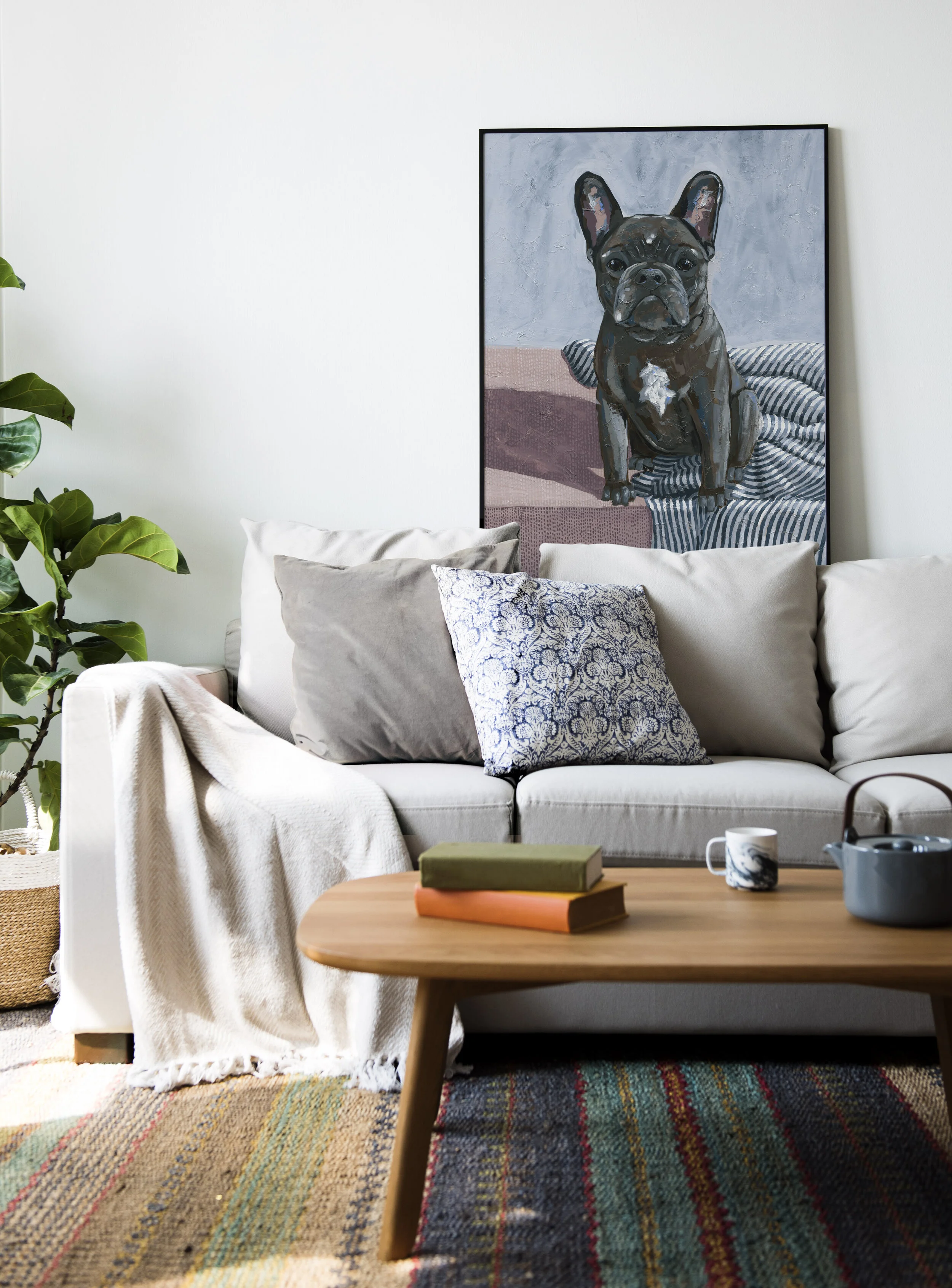 Frenchie living room art