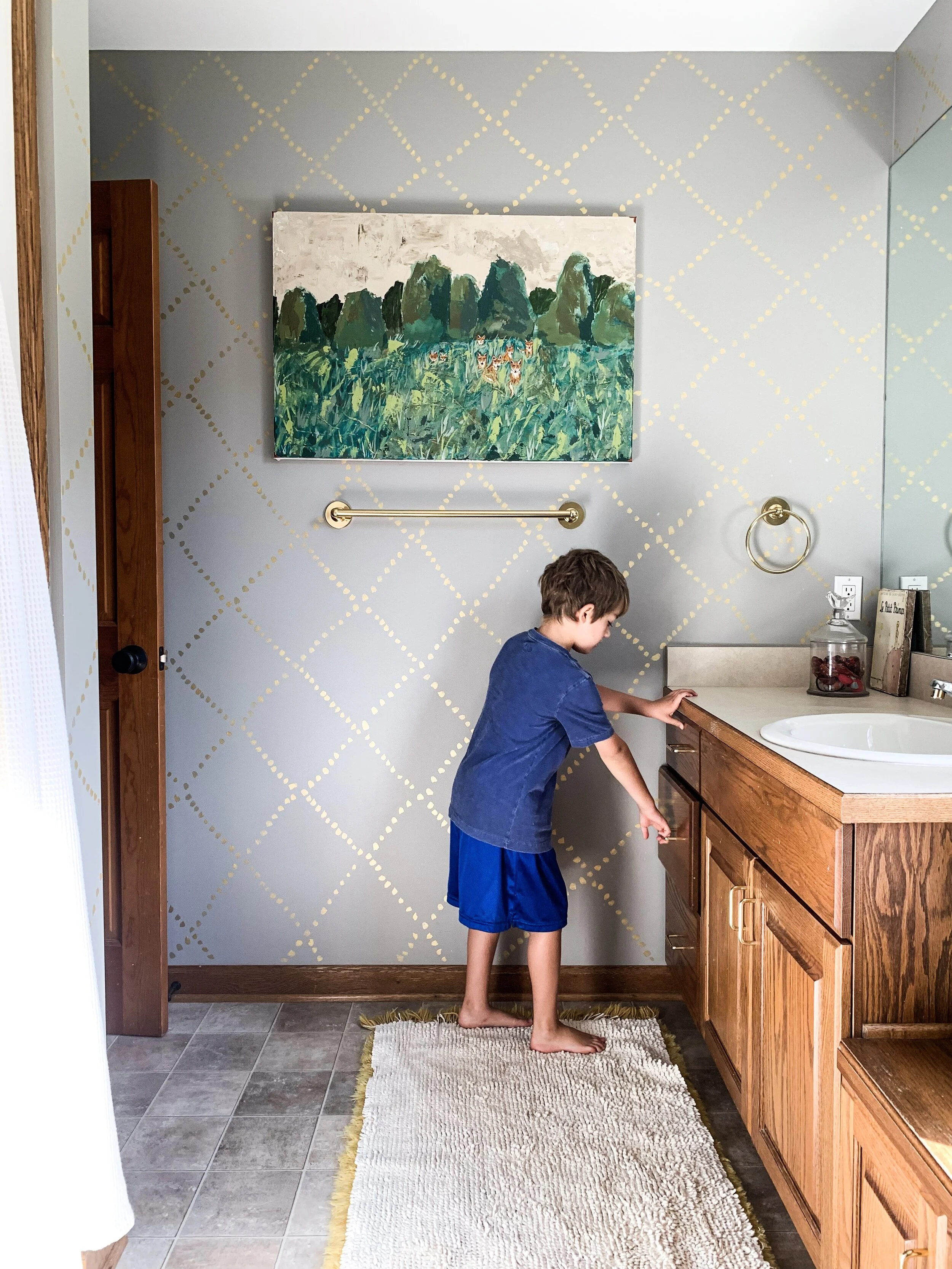 abstract landscape fox painting