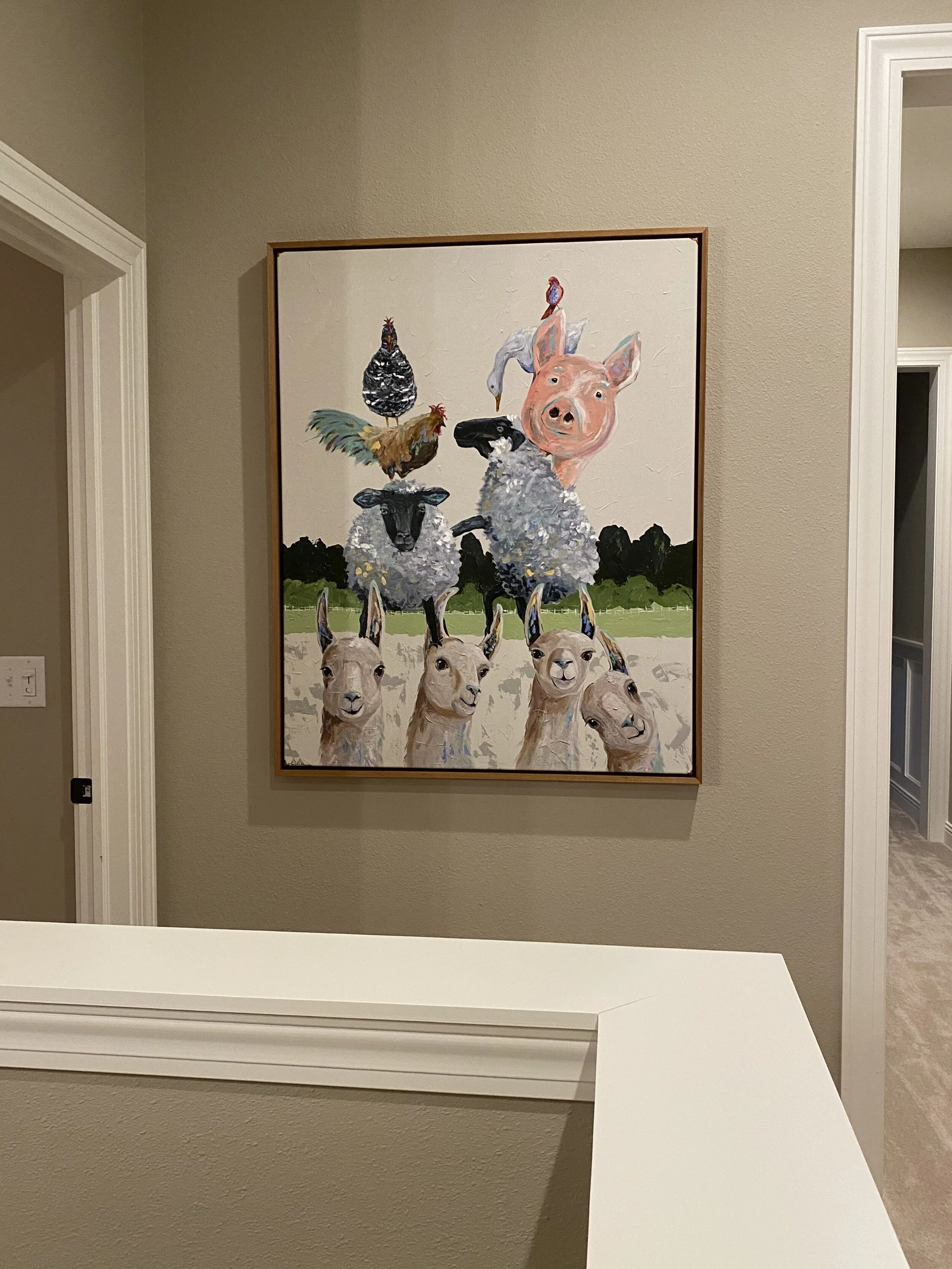 Farm animal art cheerful