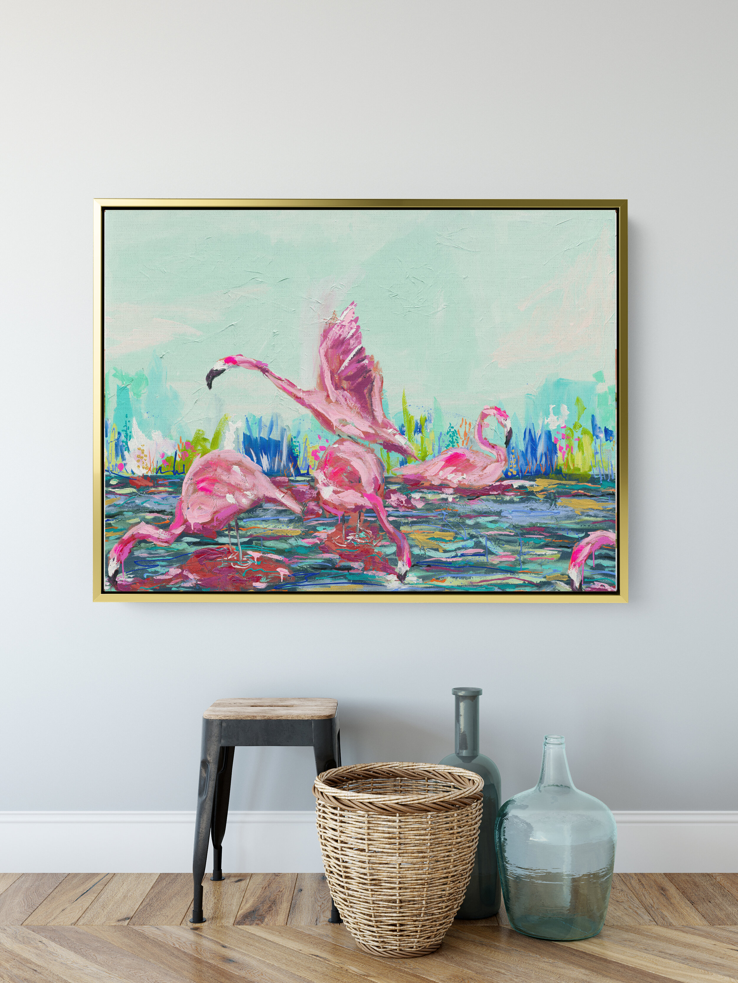 Canvas Print Be Brave Flamingo 30x40cm 