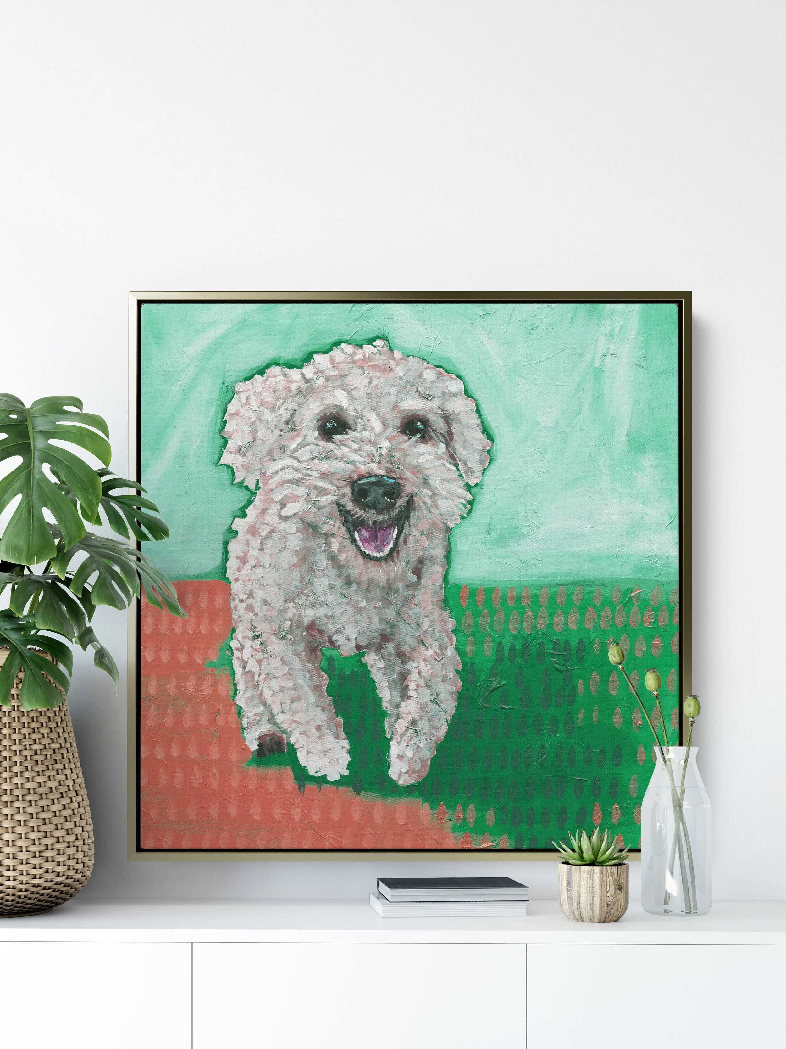 abstract colorful dog art