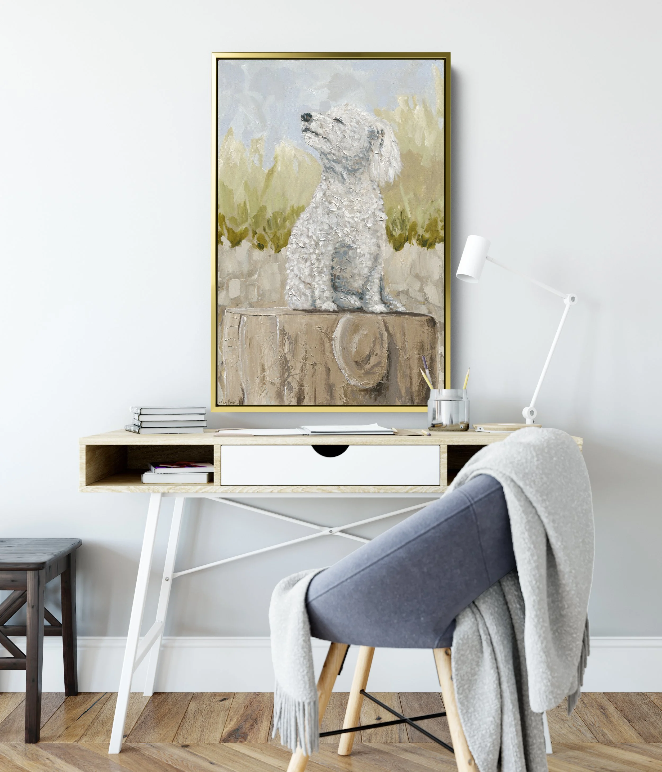 sun bathing dog art (Copy)