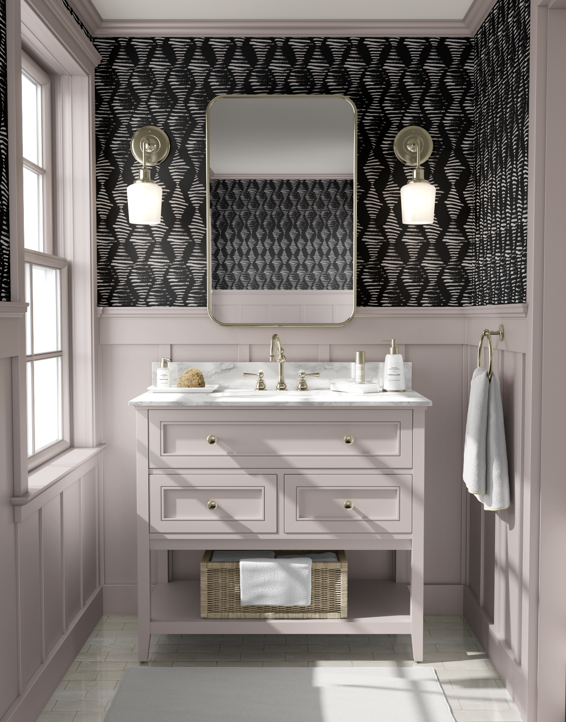 Yes You Can Use Wallpaper in the BathroomHeres How