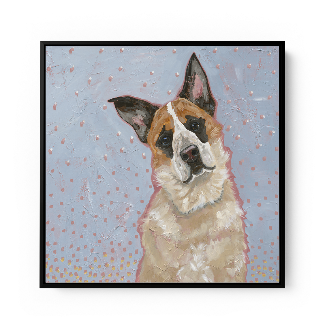 rescue dog art veterinary office