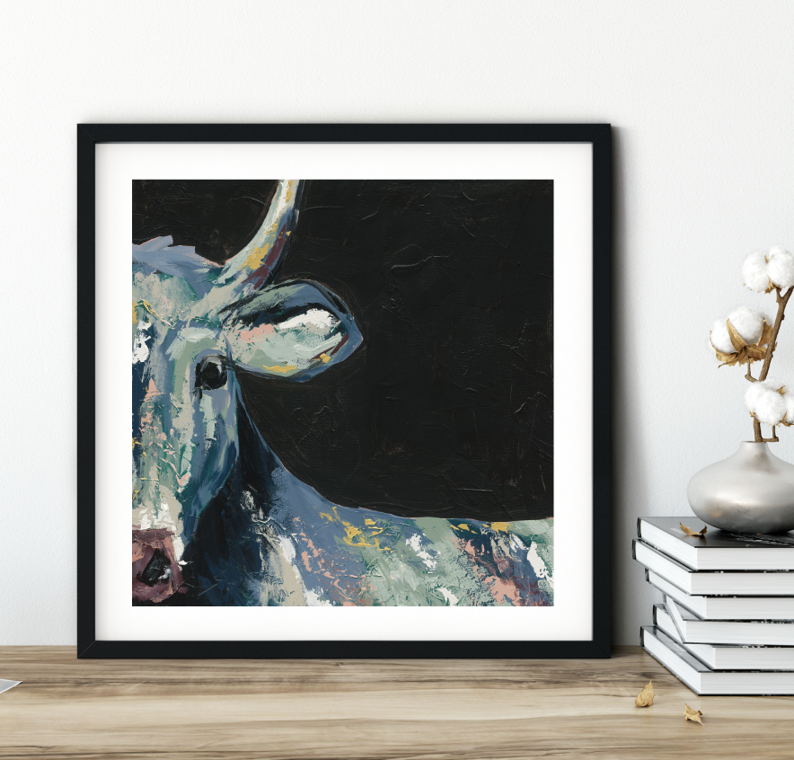 cow tipping art abstract cow