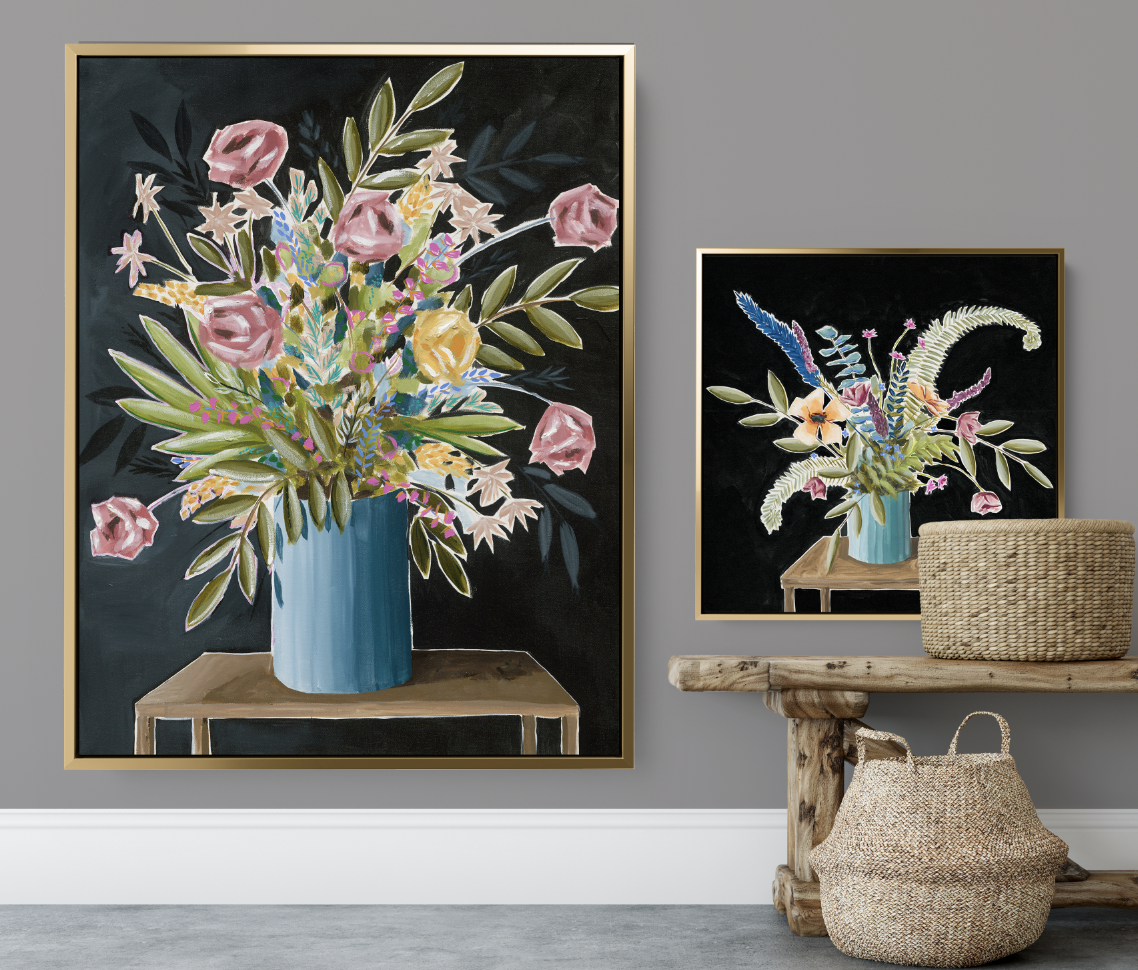bold floral bouquet art