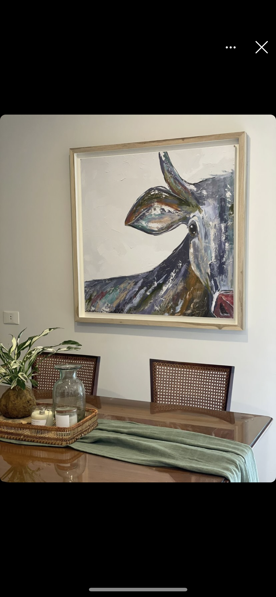 abstract colorful cow decor art