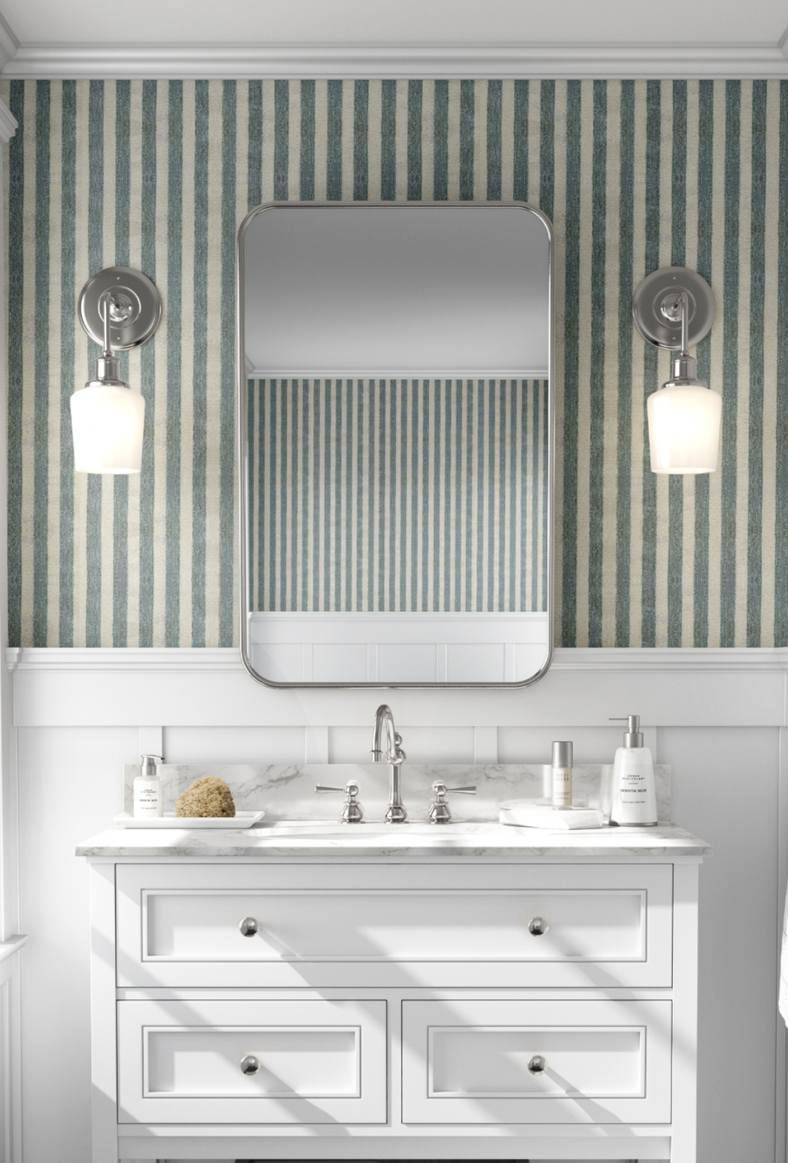 ticking stripe wallpaper cottage.png