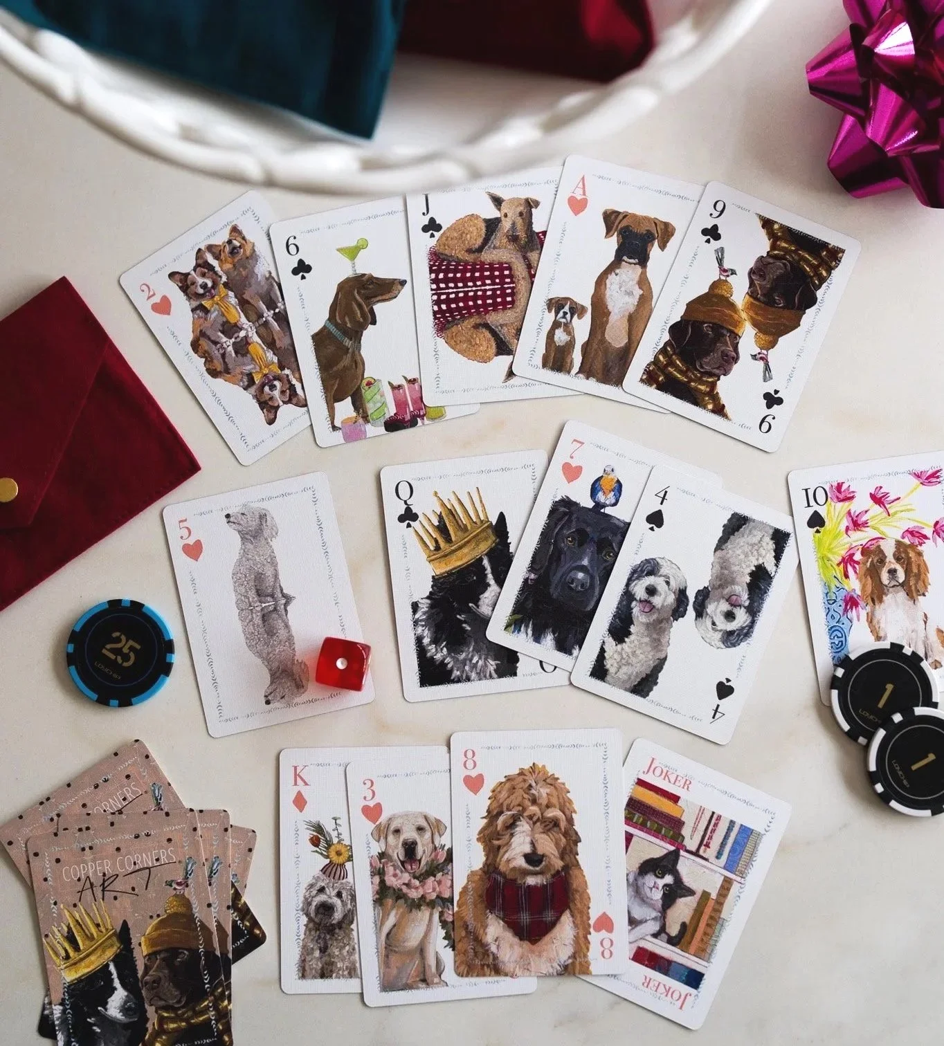 deck of painted dogs playing cards