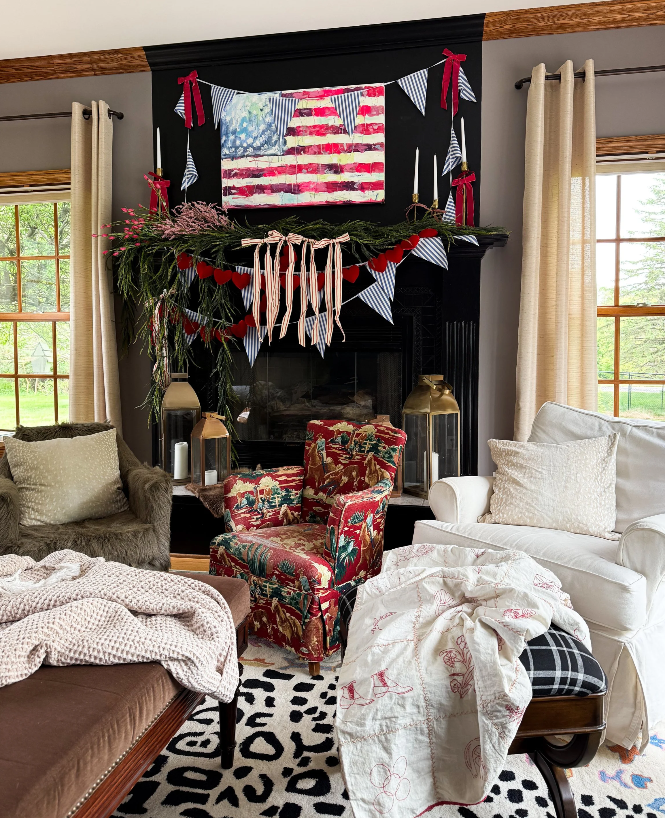 4th of July Memorial Day mantle inspo