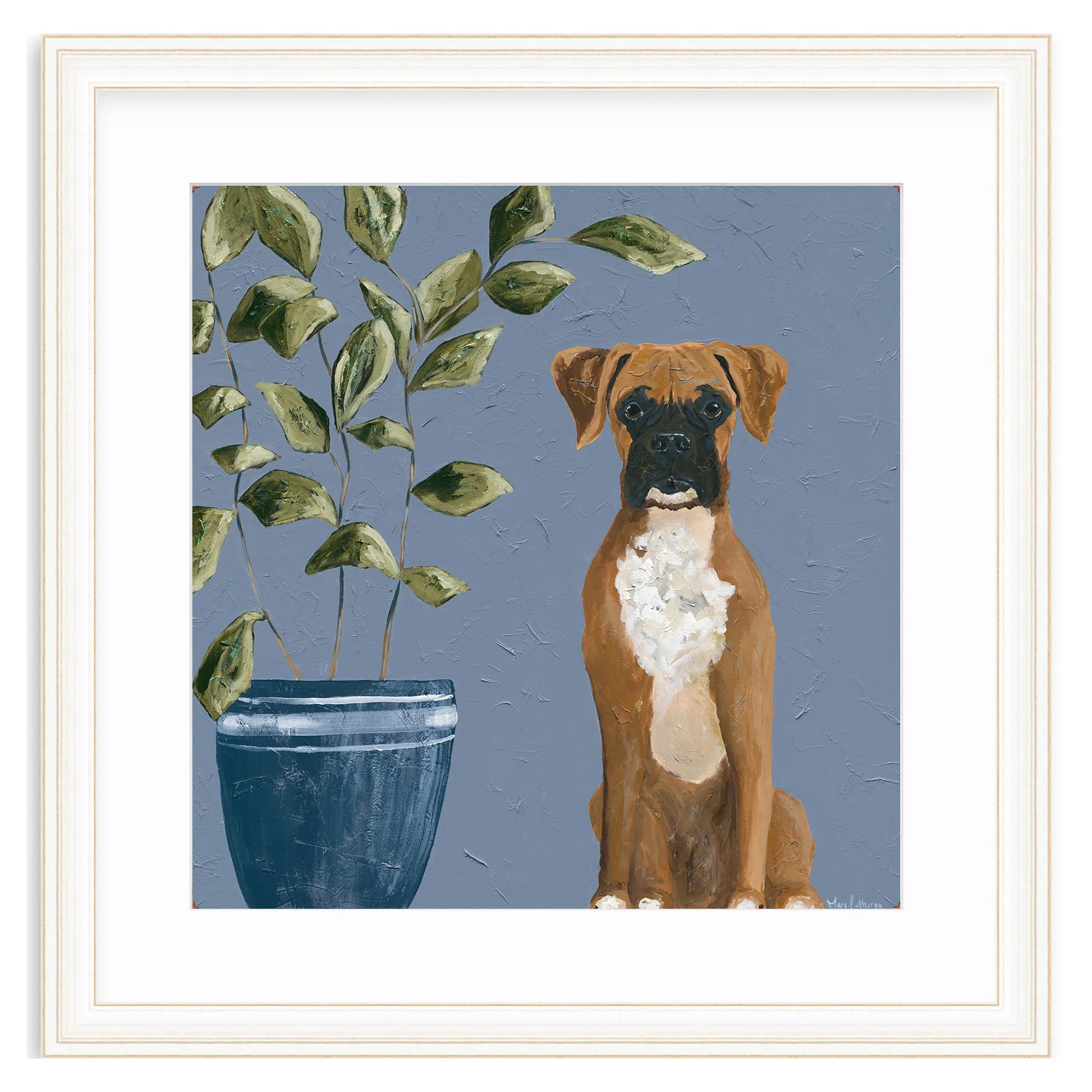 custom painting of boxer dog
