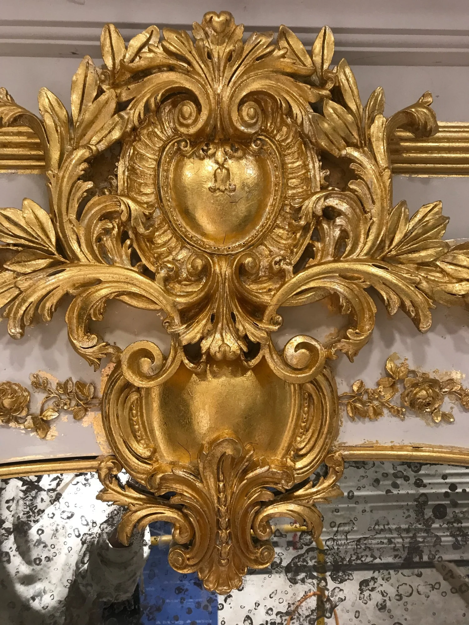 Baroque mirror frame, water gilded