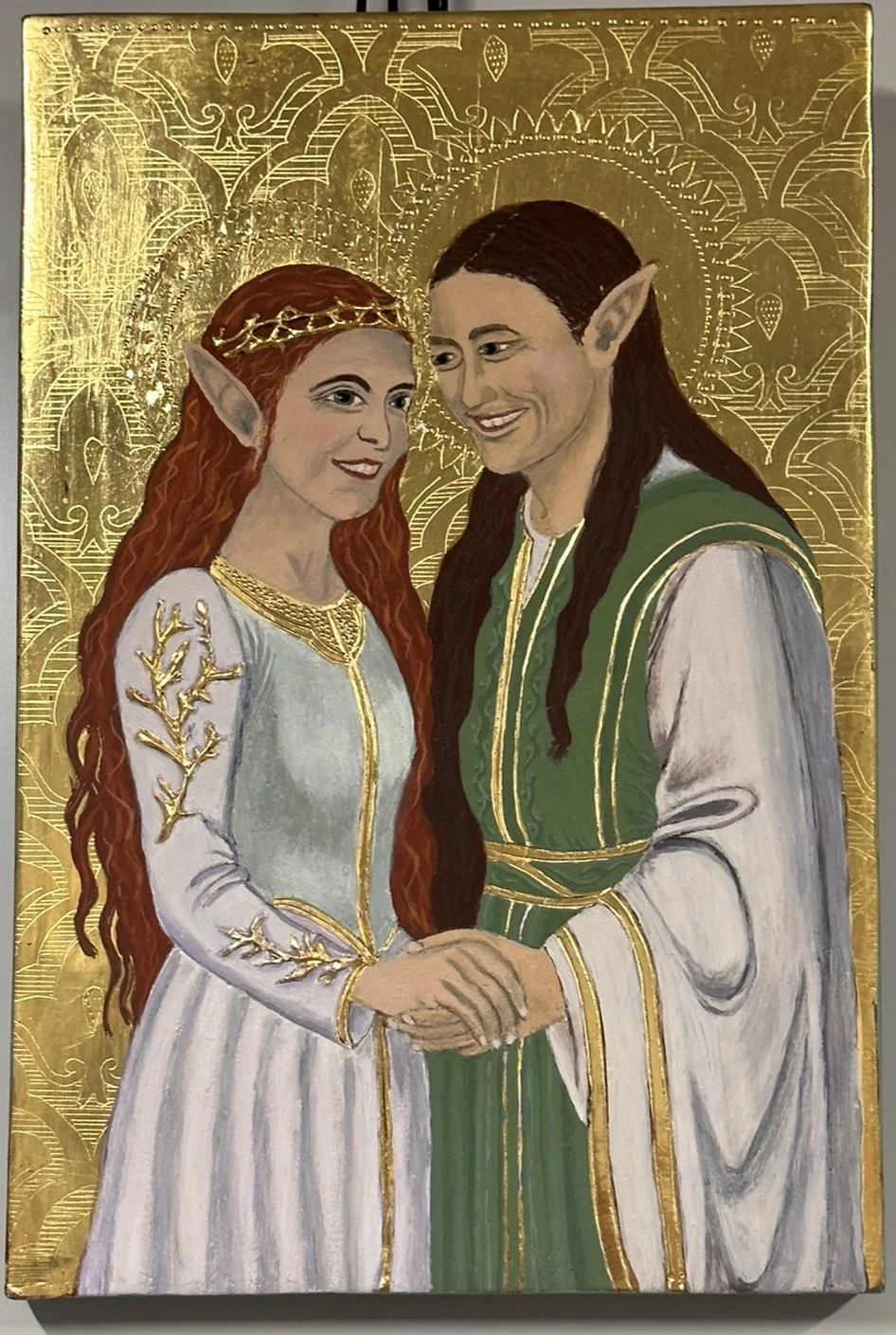This is a custom designed in Giottese style for a Lord of the Rings themed wedding - the artwork will be also on the invitation cards.