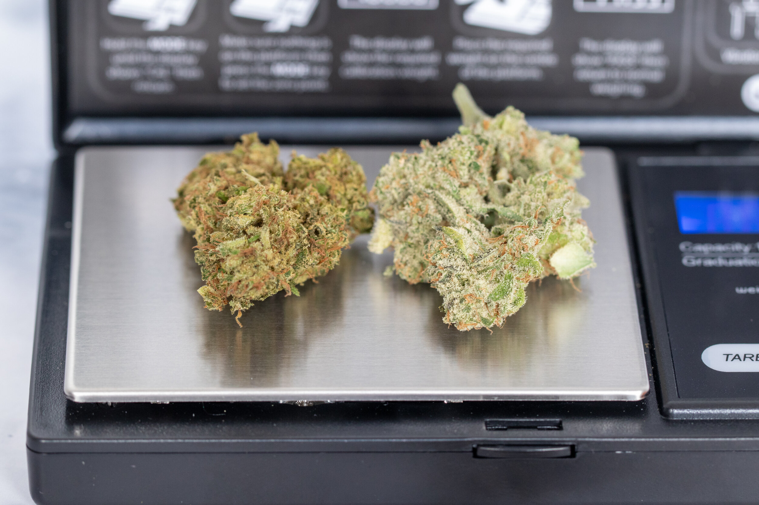 1/2 Hemp CBD and 1/2 THC Flower on Scale