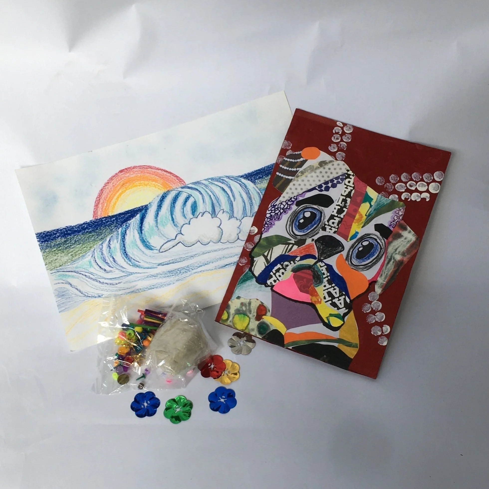 Draw a Wave, Dog Pic &amp; Clay Fun